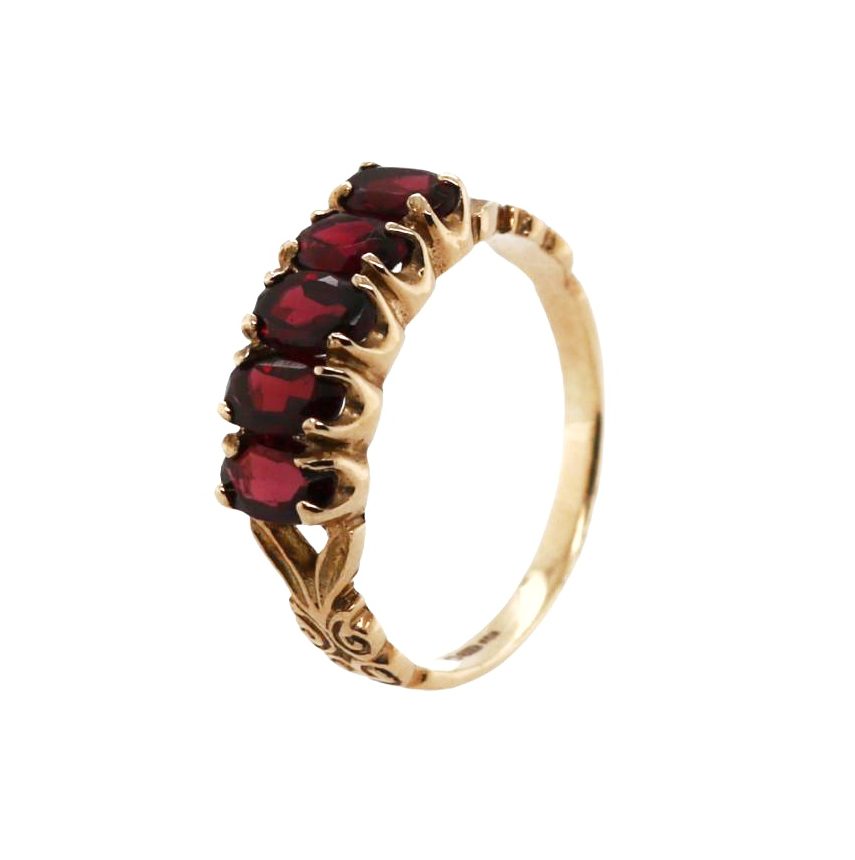 Pre-owned 9ct Yellow Gold Garnet Ring