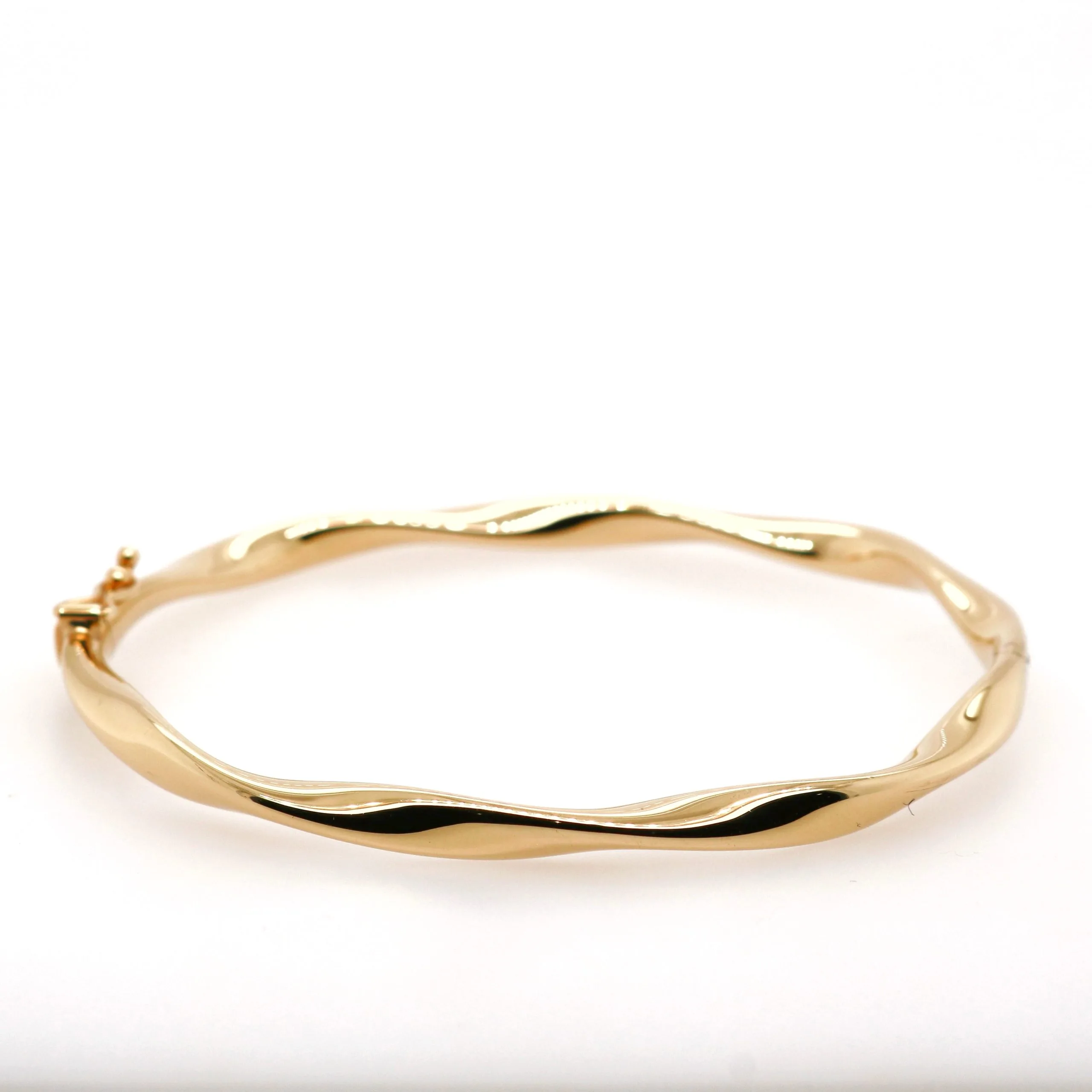 9ct Yellow Gold Twist Hinge Bangle