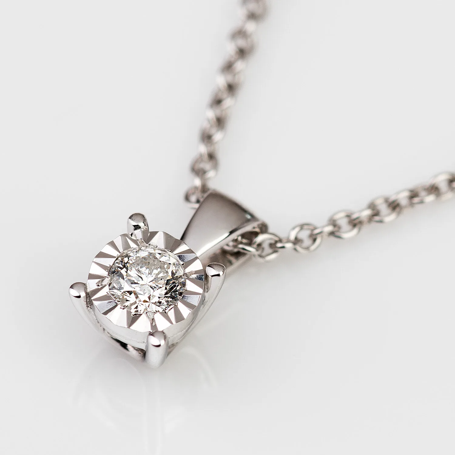 Debut 9ct White Gold Illusion Set 0.17ct Diamond Pendant