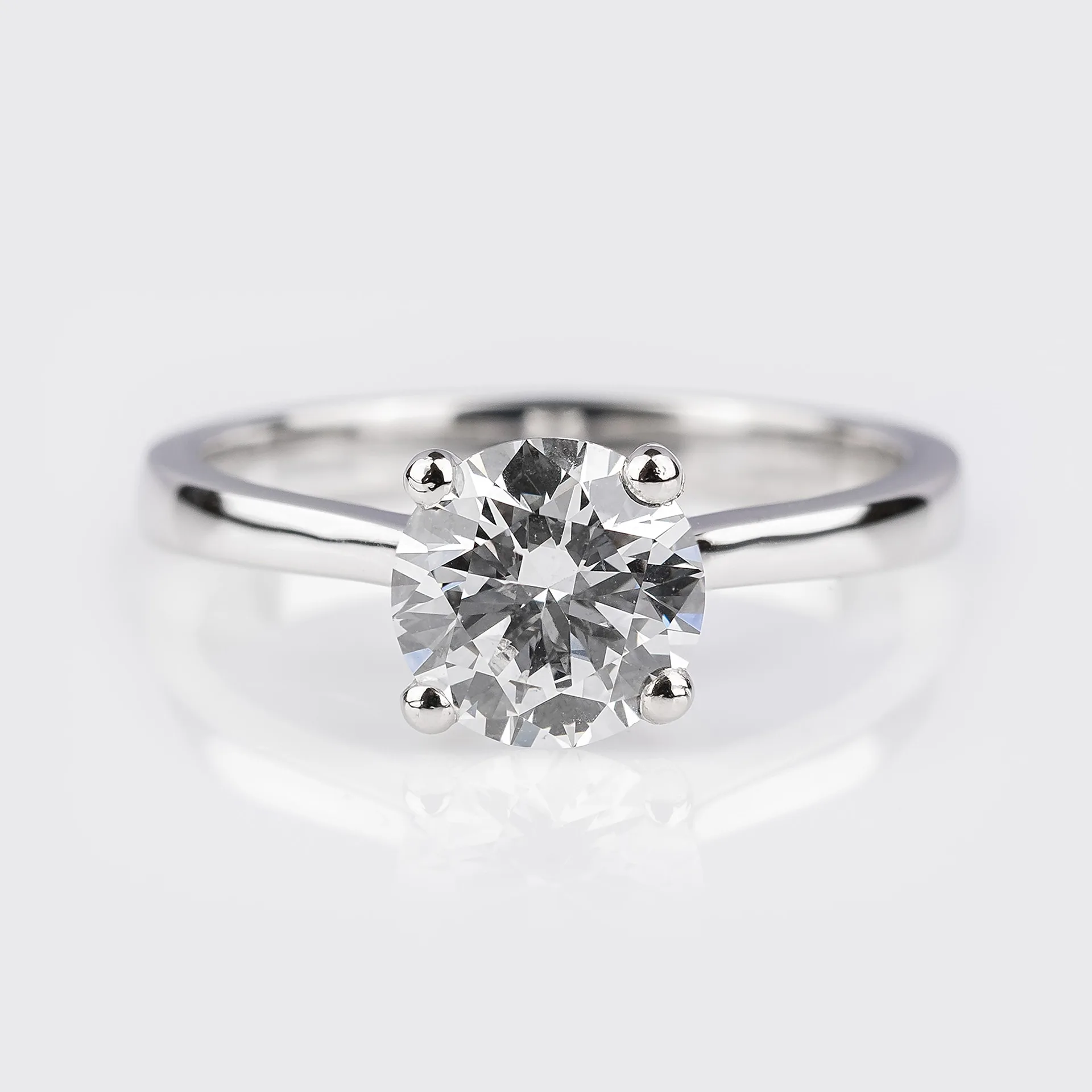 Platinum 1.00ct Laboratory Grown Round Brilliant Cut Diamond Solitaire Ring - Image 2