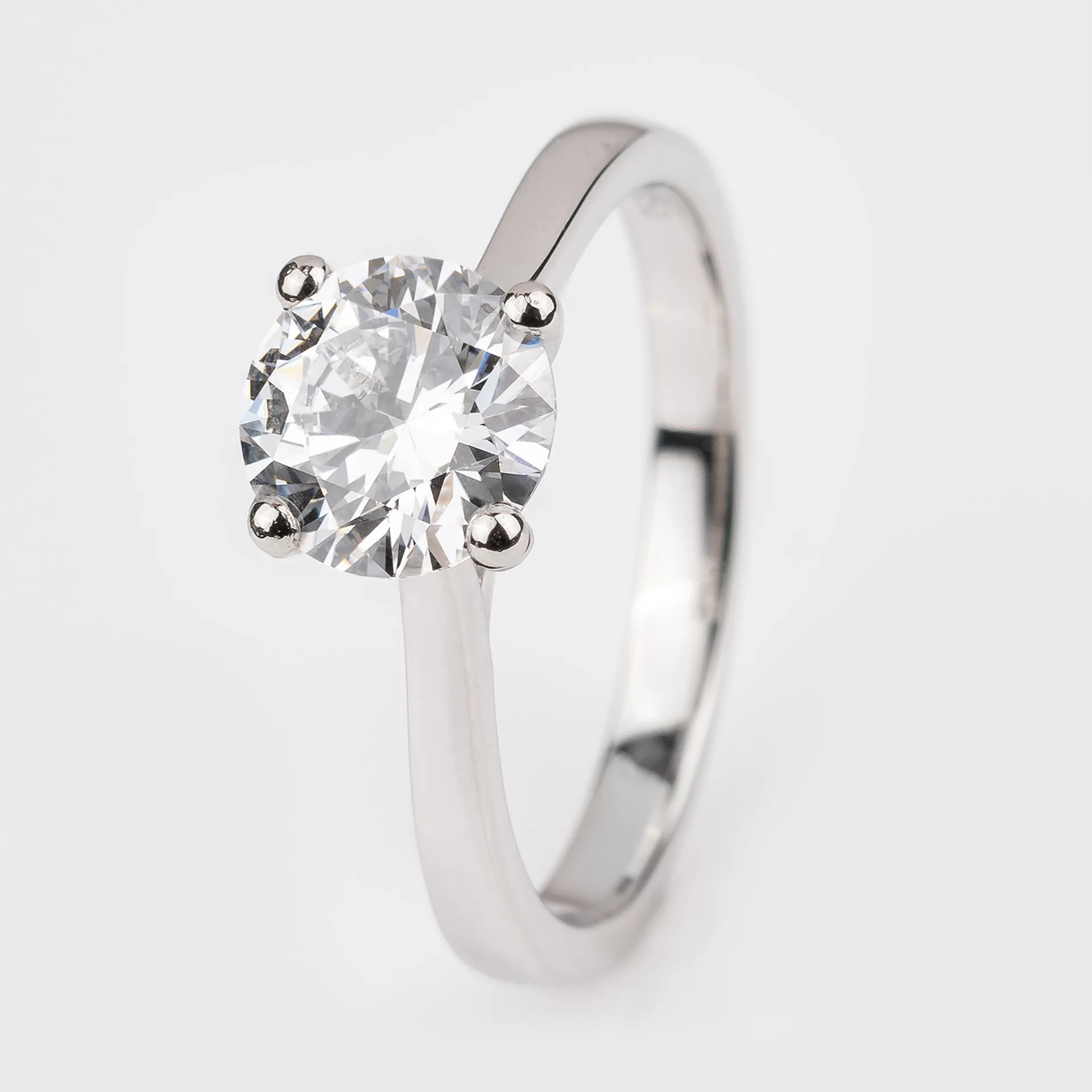 Platinum 1.00ct Laboratory Grown Round Brilliant Cut Diamond Solitaire Ring