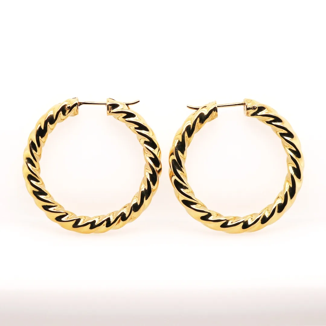 Pre-owned 18ct Yellow Gold Large Hoop Earrings