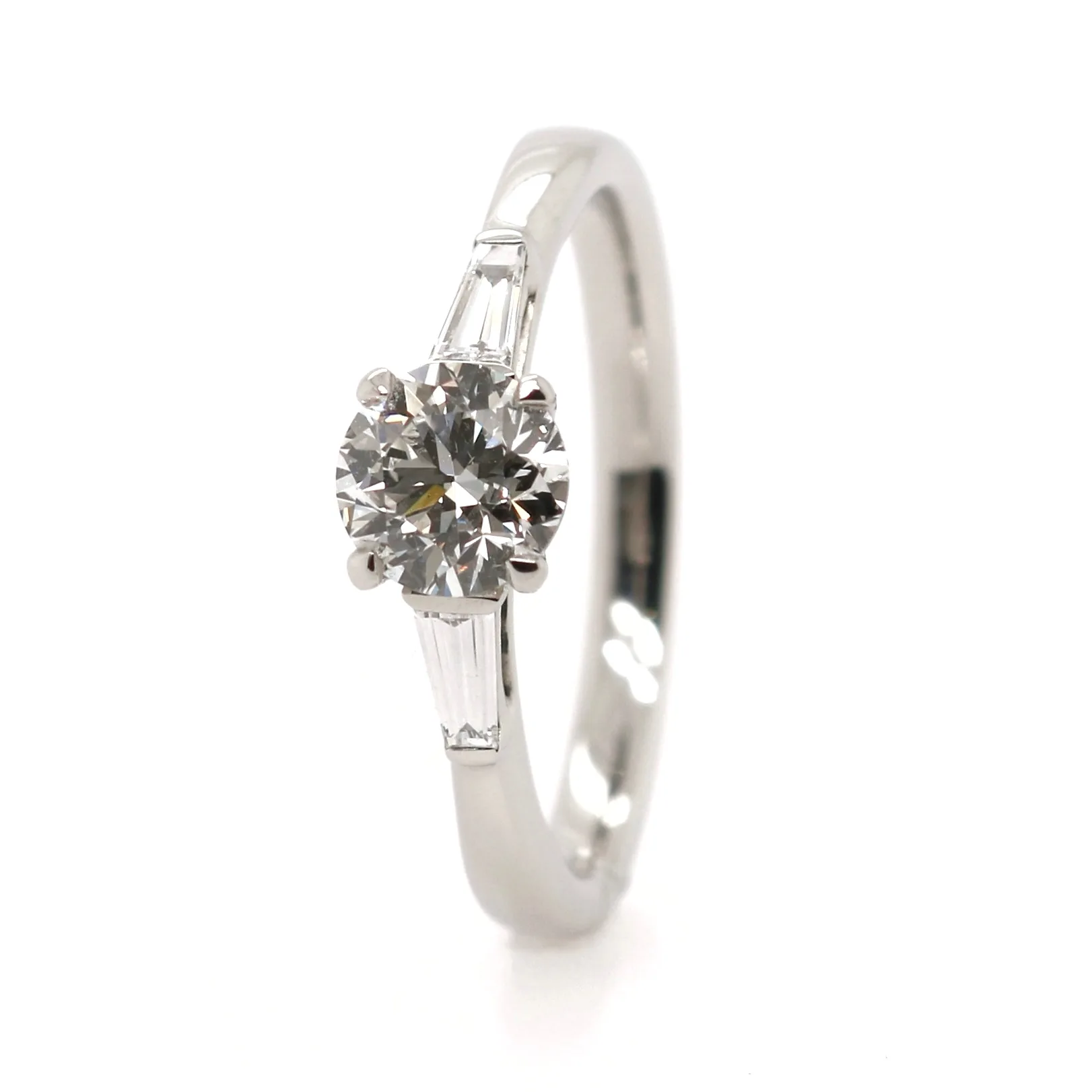 Platinum 0.90ct Mixed Cut Diamond Trilogy Ring