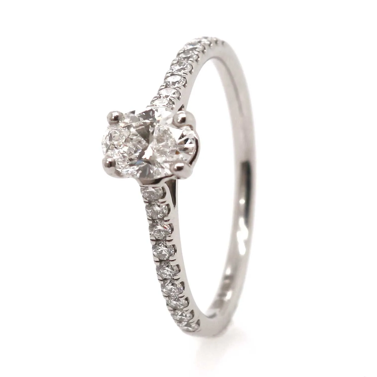 Platinum 0.50ct Oval Cut Diamond Solitaire Ring