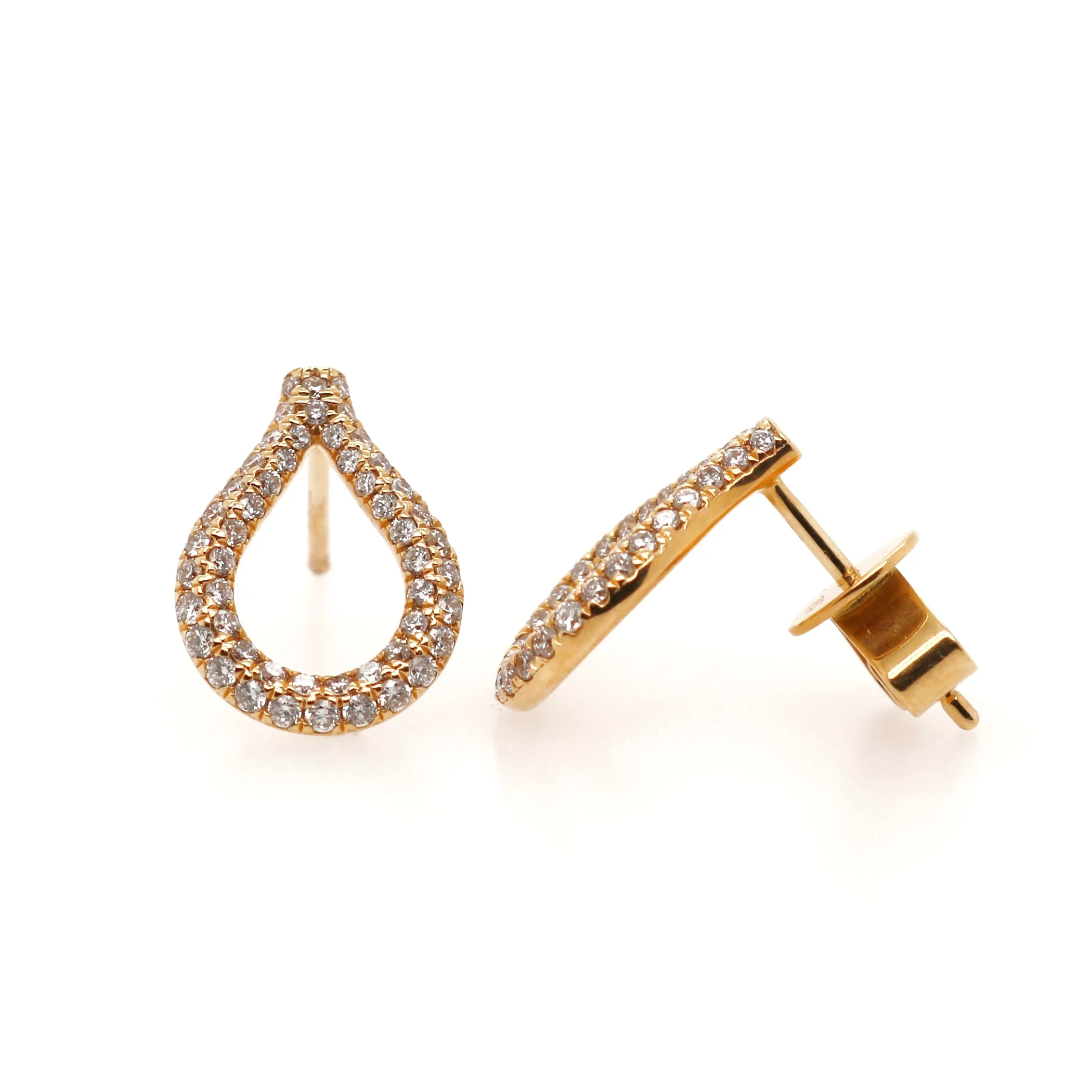 18ct Yellow Gold Round Brilliant Cut Diamond Studs