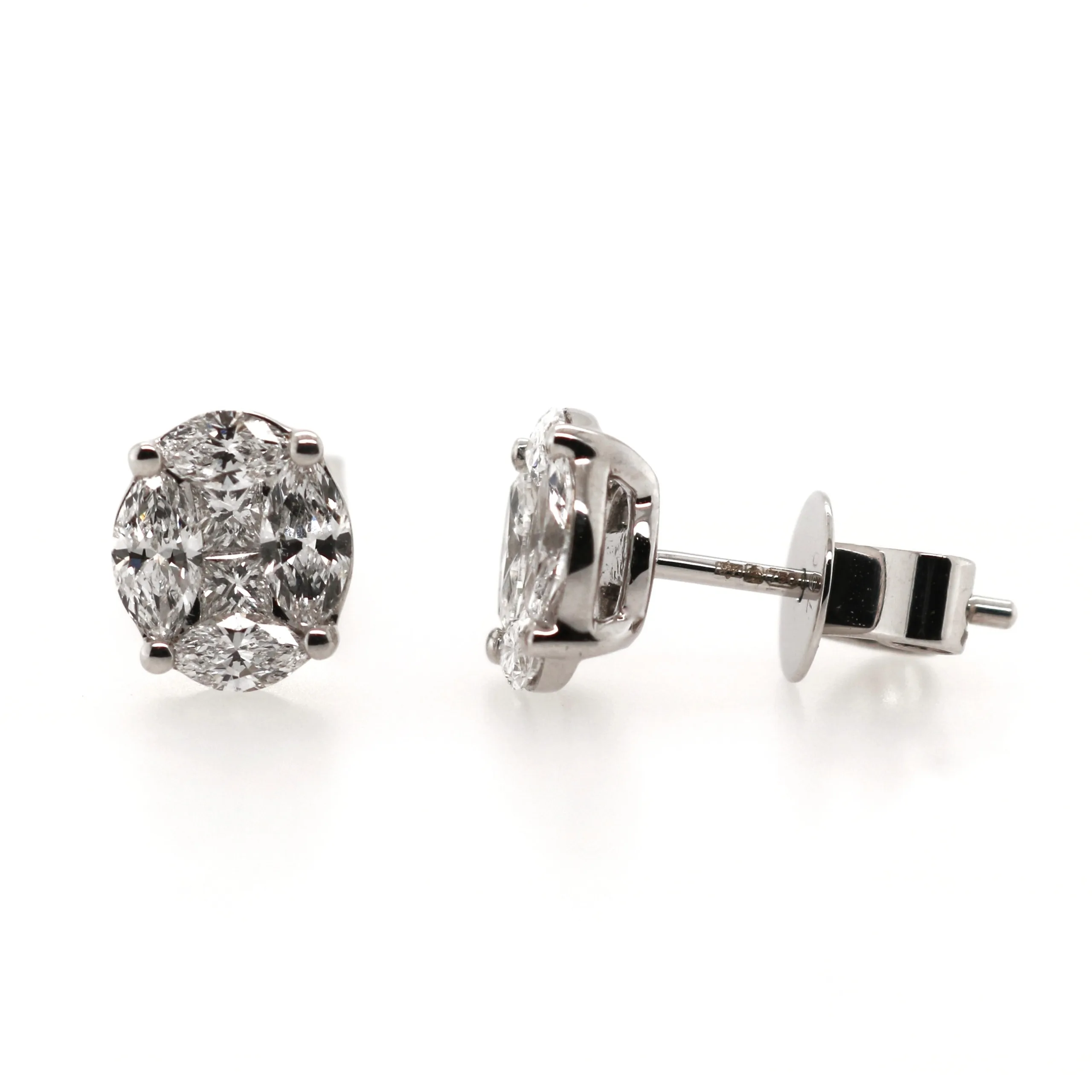 18ct White Gold 1.05ct Mixed Cut Diamond Studs