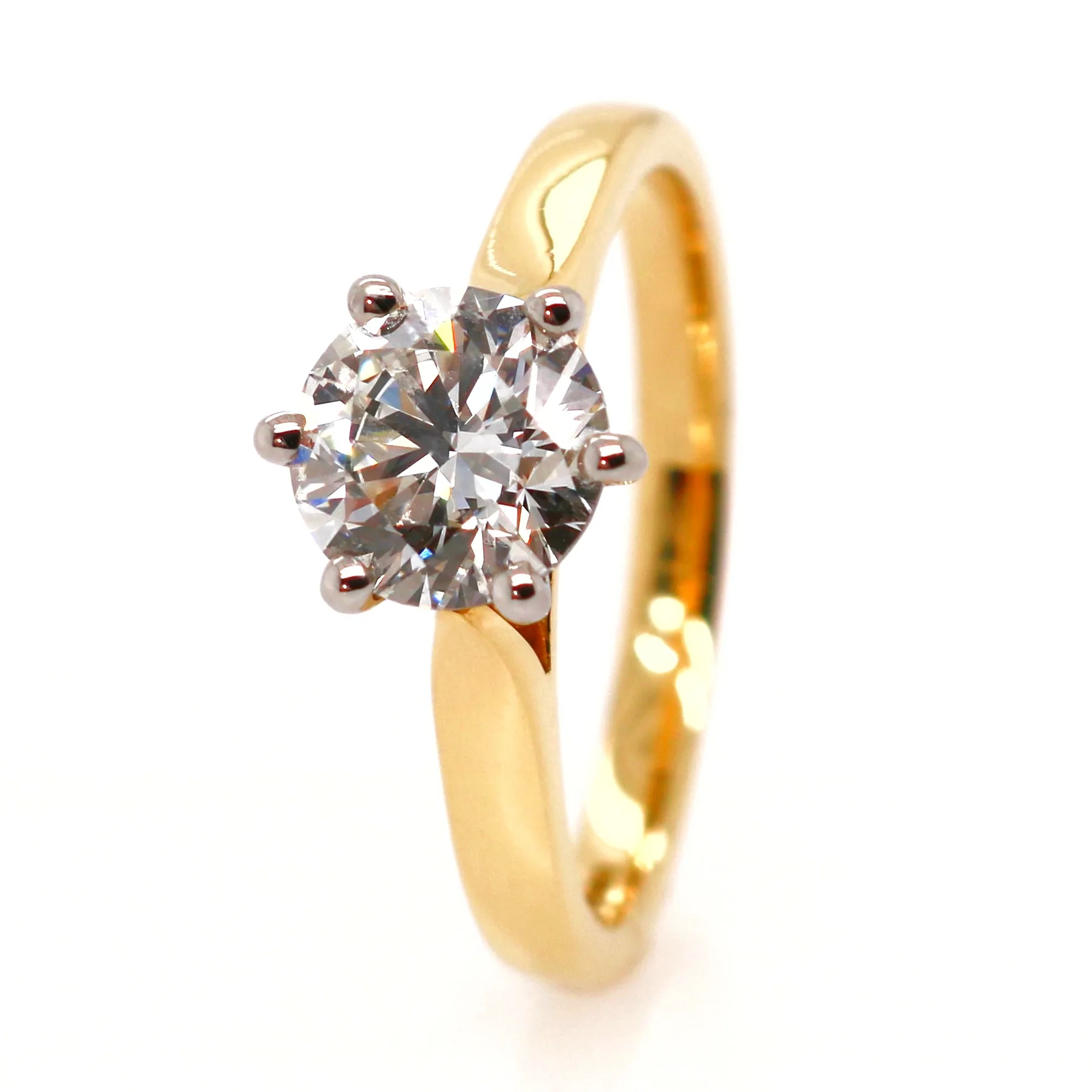 18ct Yellow Gold 1.23ct Round Brilliant Cut Diamond Solitaire Ring