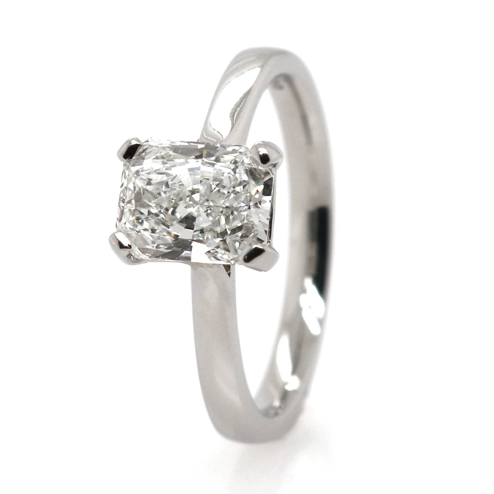 Platinum 1.50ct Radiant Cut Diamond Solitaire Ring