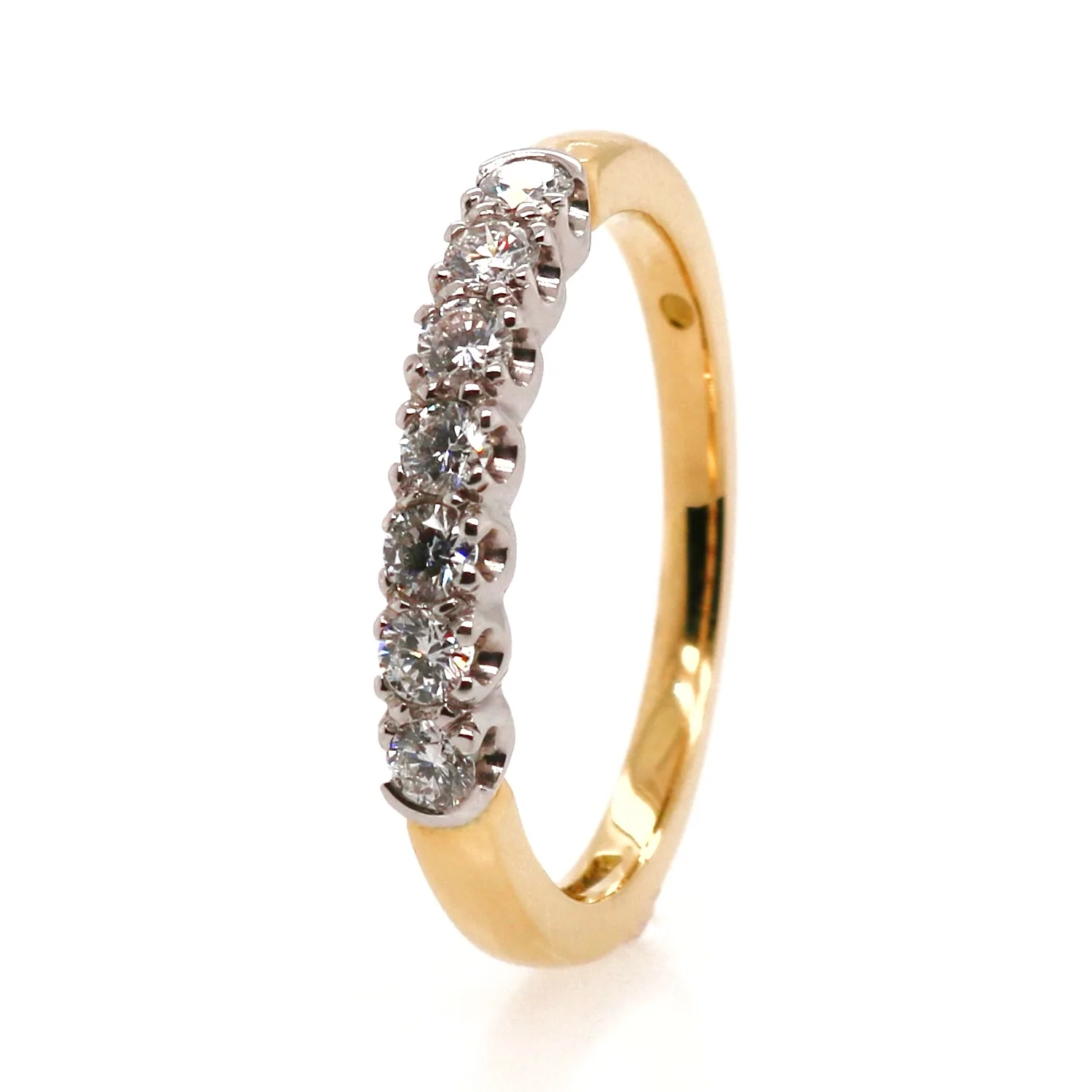 18ct Yellow Gold 0.33ct Round Brilliant Cut Diamond Half Eternity Ring