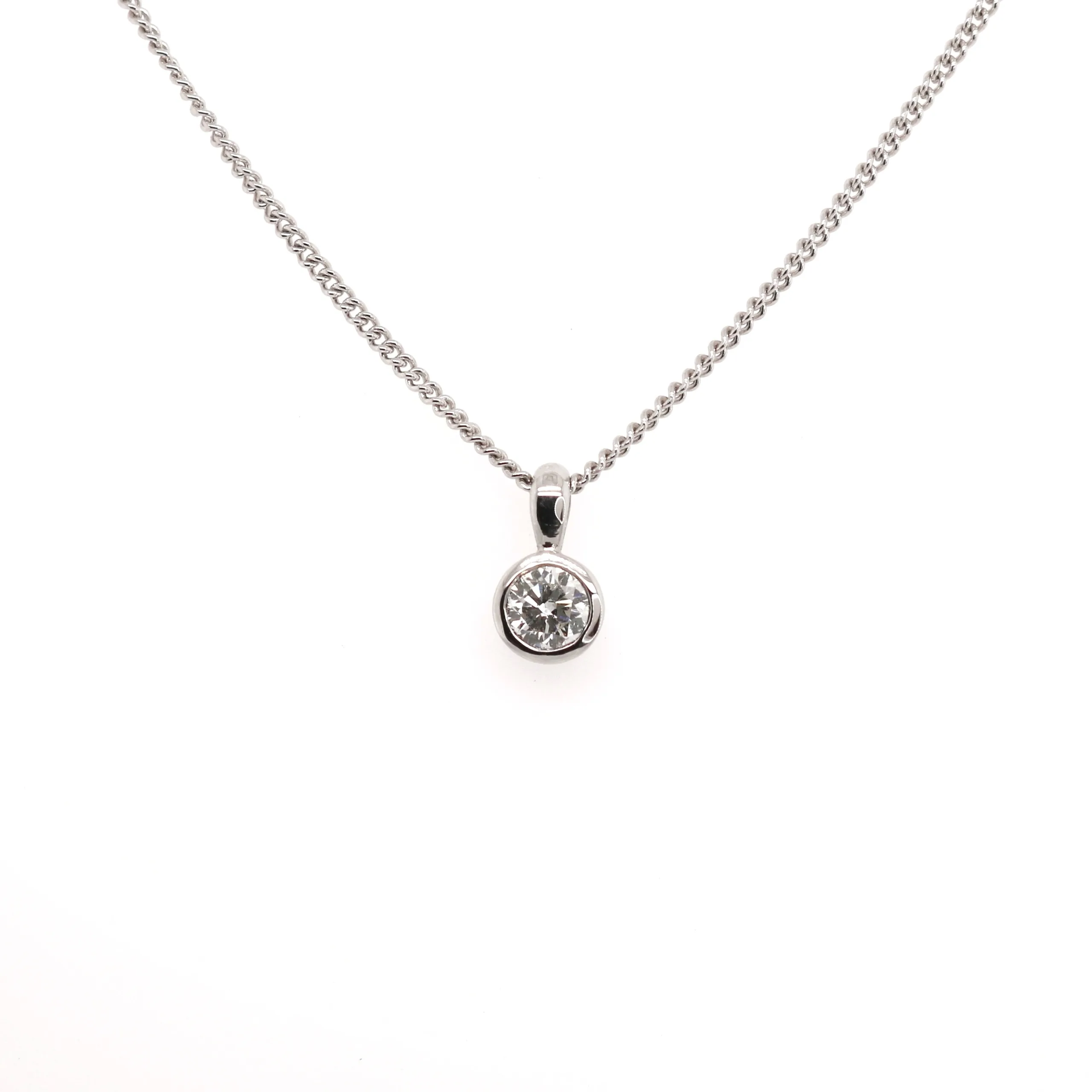 18ct White Gold 0.30ct Round Brilliant Cut Diamond Necklace