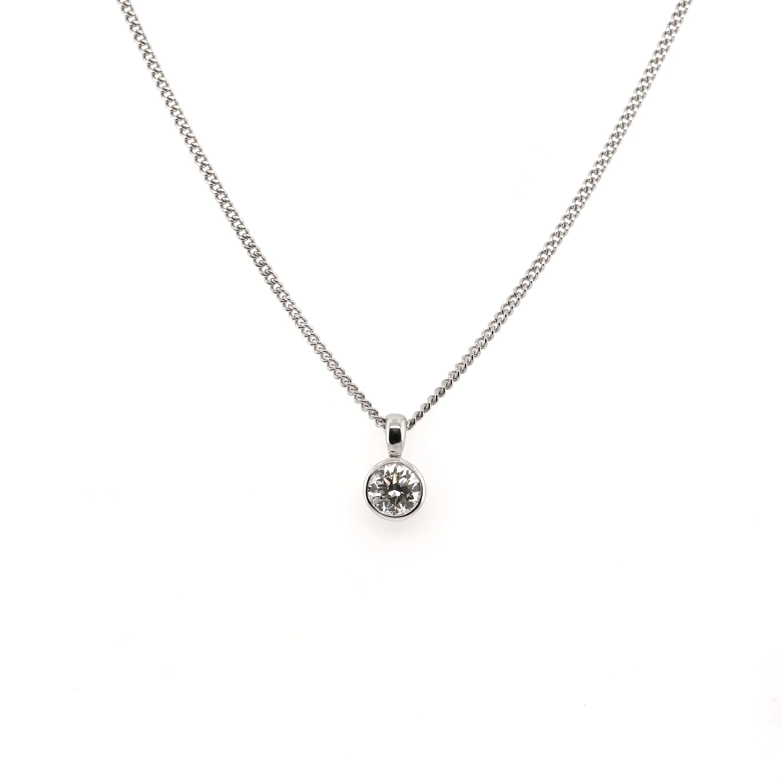 18ct White Gold 0.40ct Round Brilliant Cut Diamond Necklace
