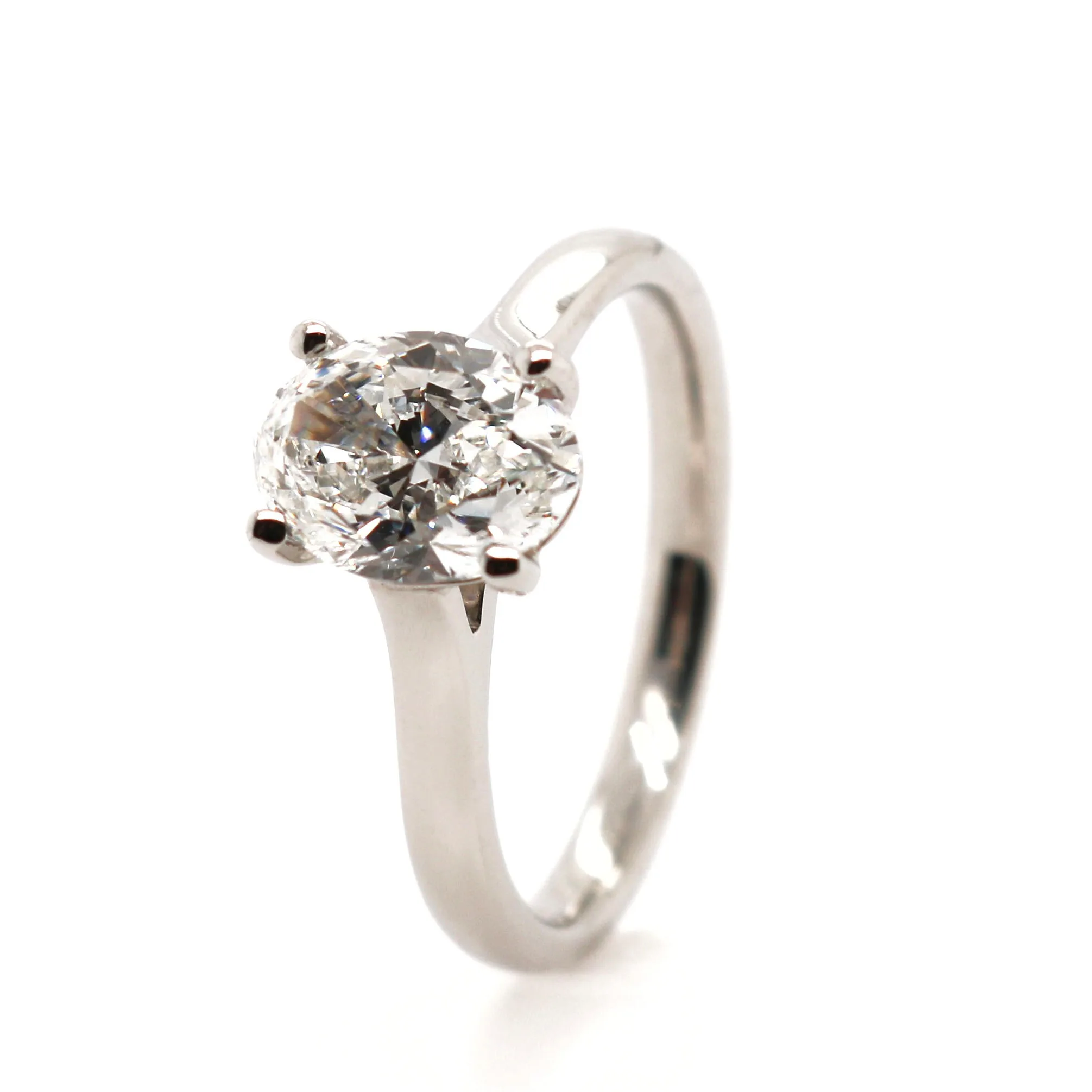 Platinum 1.50ct Oval Cut Diamond Solitaire Ring