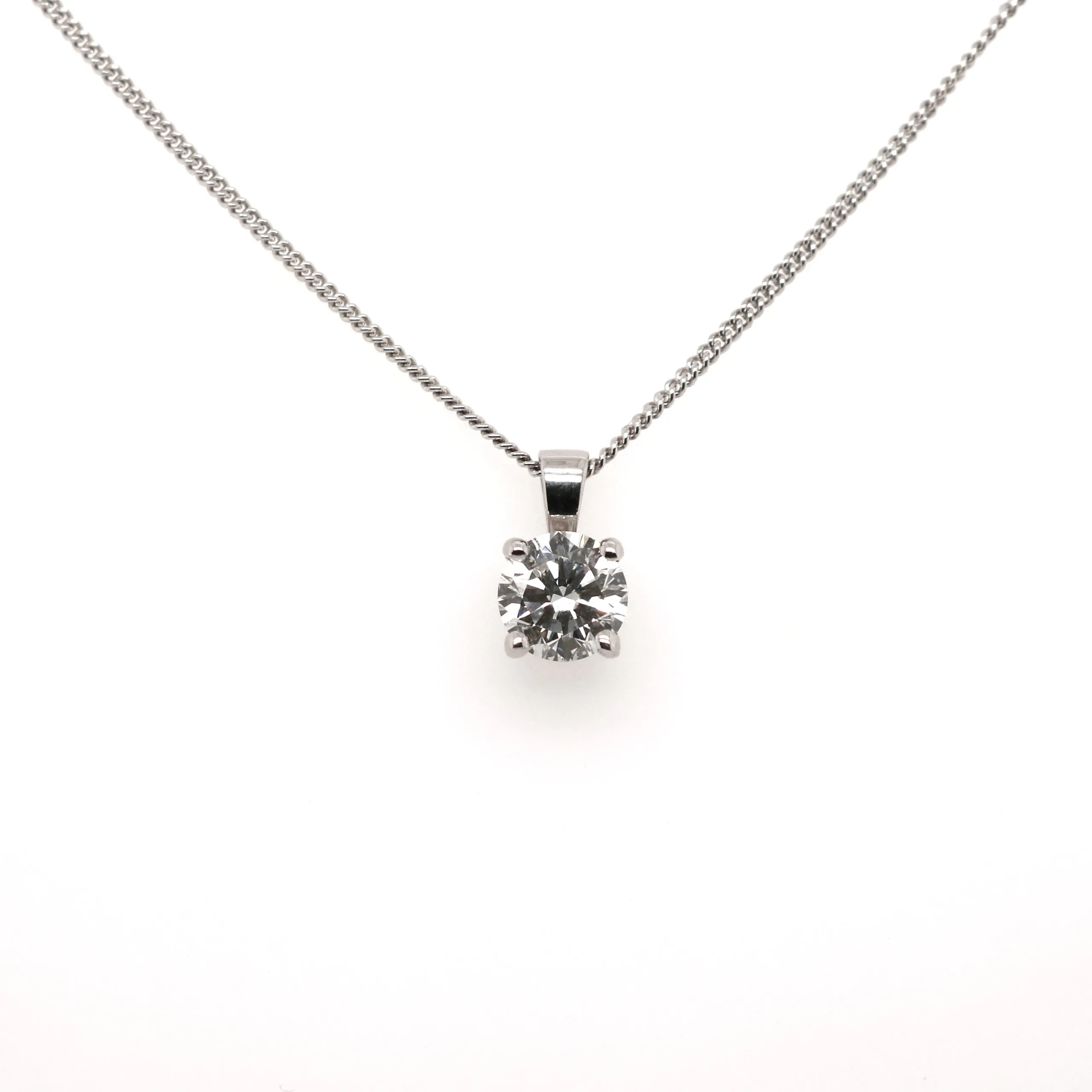 18ct White Gold 0.70ct Round Brilliant Cut Diamond Necklace