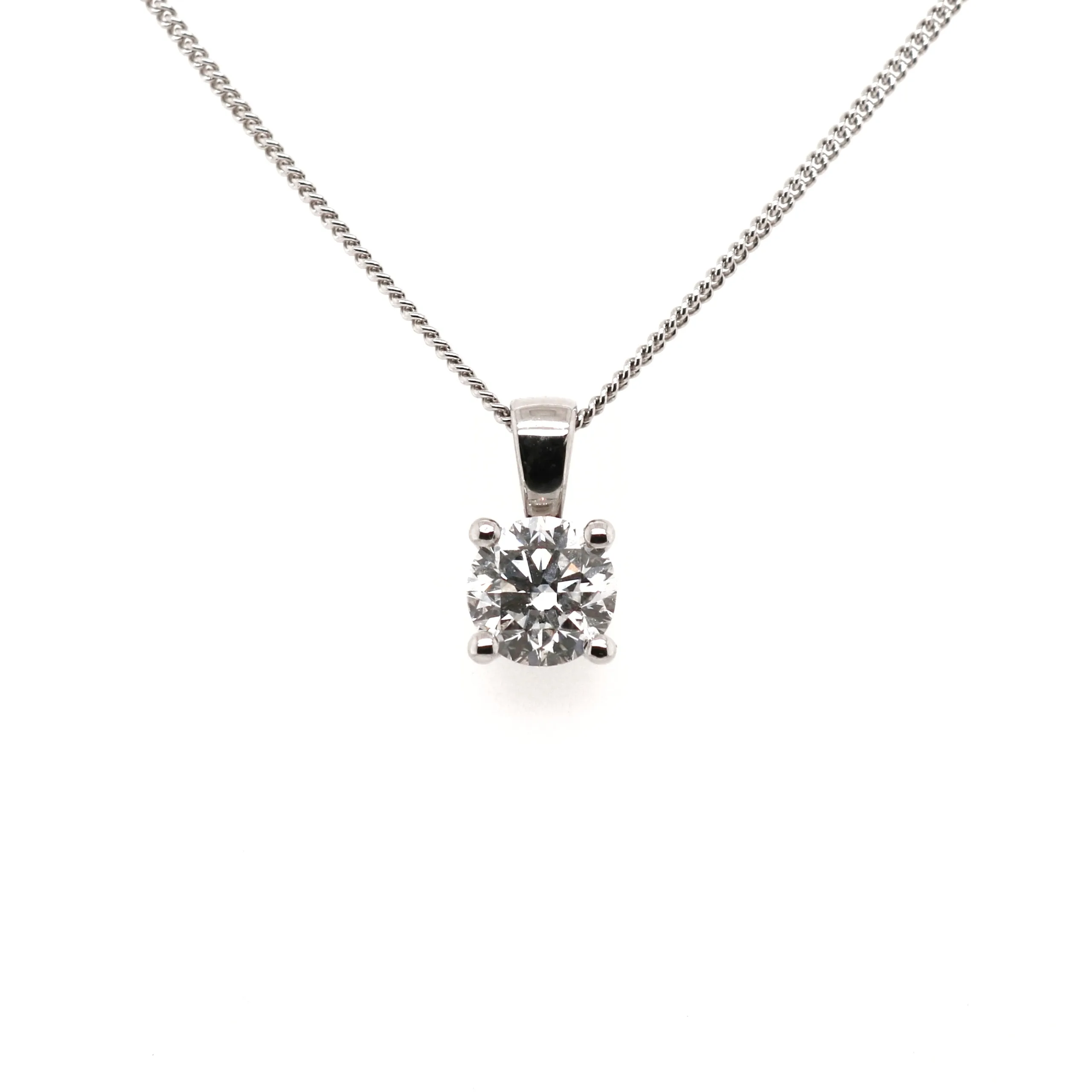 18ct White Gold 0.80ct Round Brilliant Cut Diamond Necklace