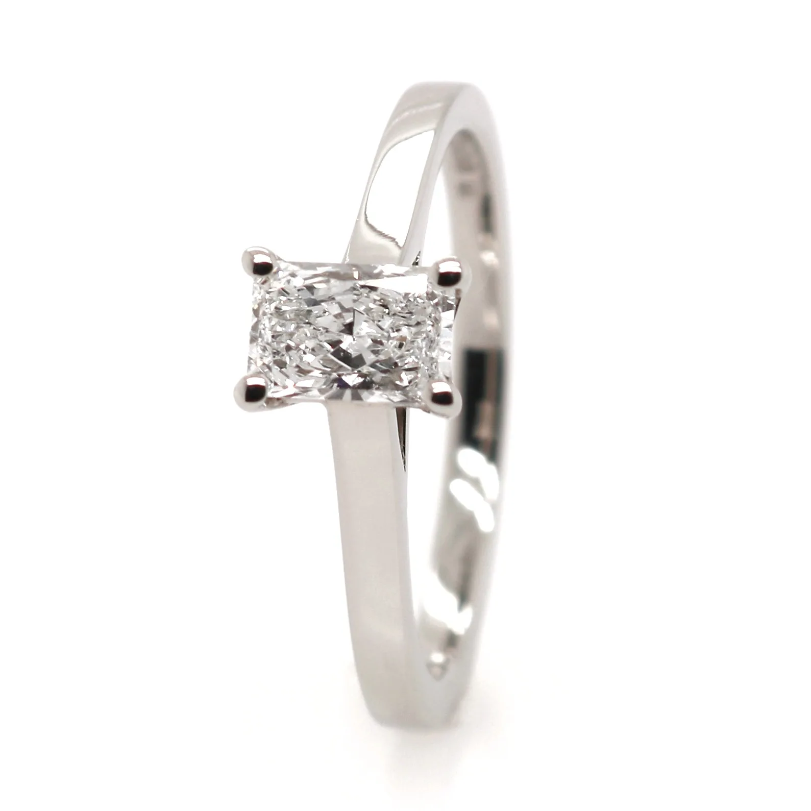 Platinum 0.50ct Radiant Cut Diamond Solitaire Ring