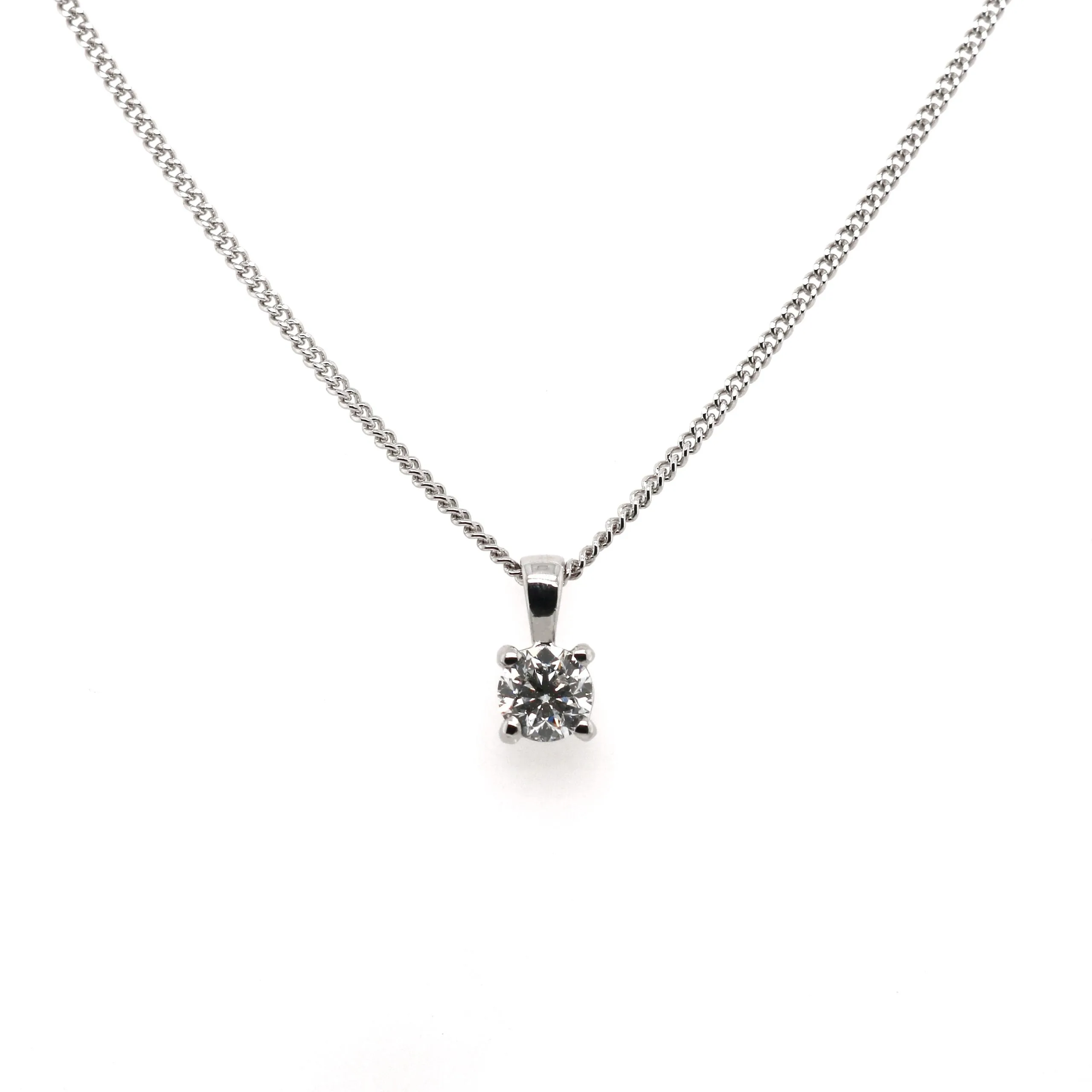18ct White Gold 0.40ct Round Brilliant Cut Diamond Necklace