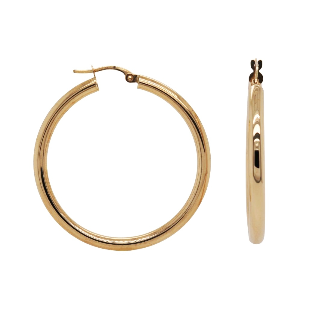 9ct Yellow Gold Large Hoop Earrings