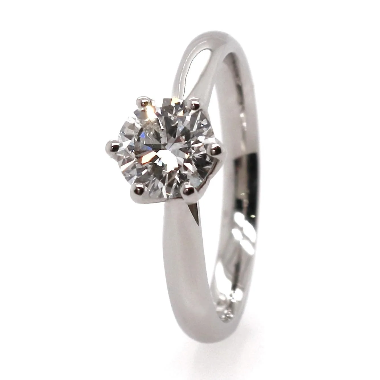 Platinum 0.80ct Round Brilliant Cut Diamond Solitaire Ring
