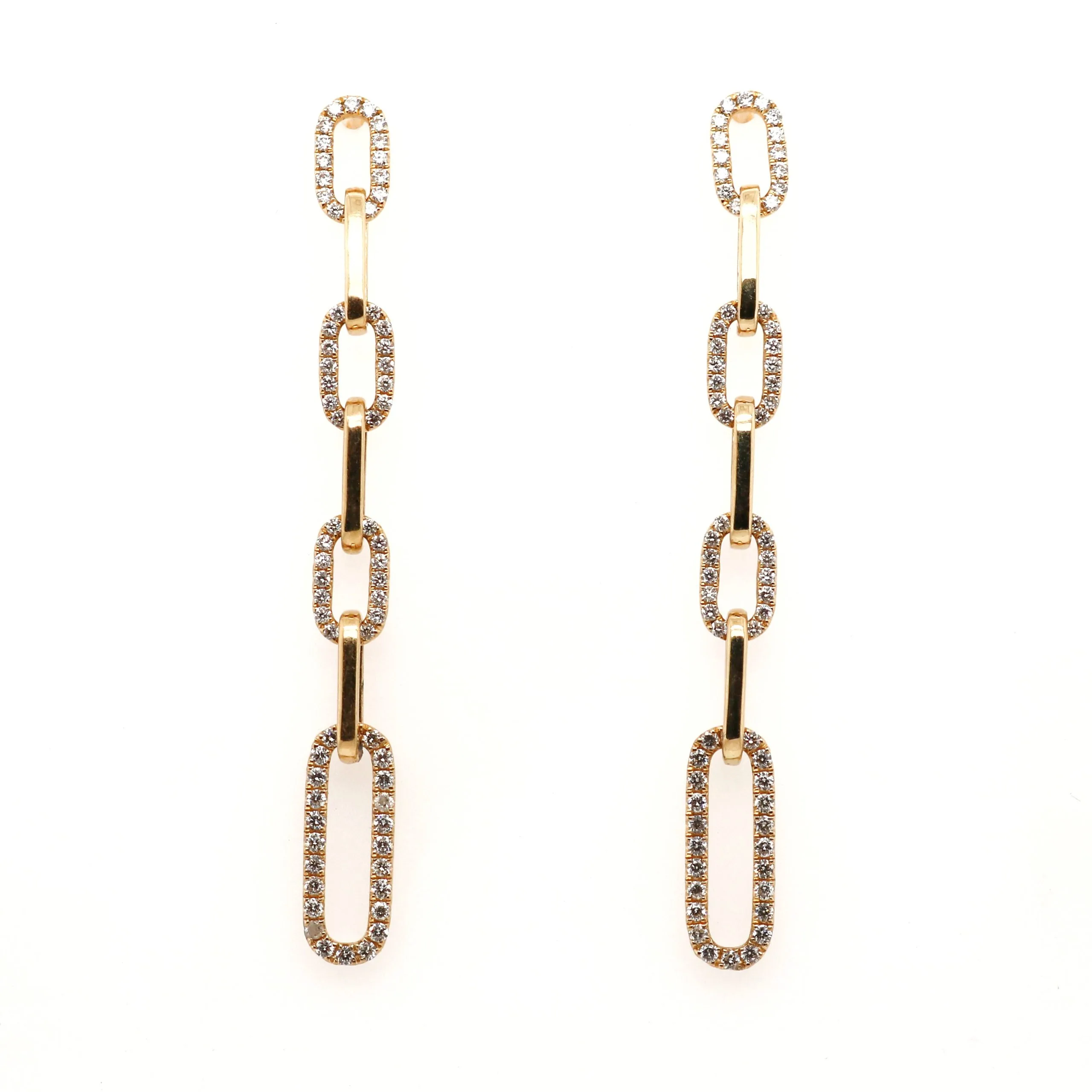18ct Yellow Gold 0.86ct Round Brilliant Cut Diamond Drop Earrings