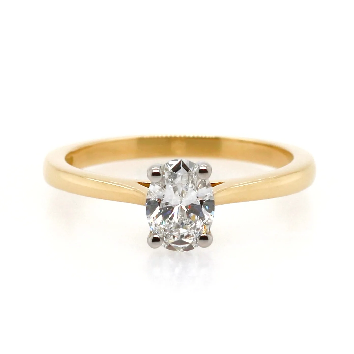 18ct Yellow Gold 0.60ct Oval Cut Diamond Solitaire Ring - Image 2