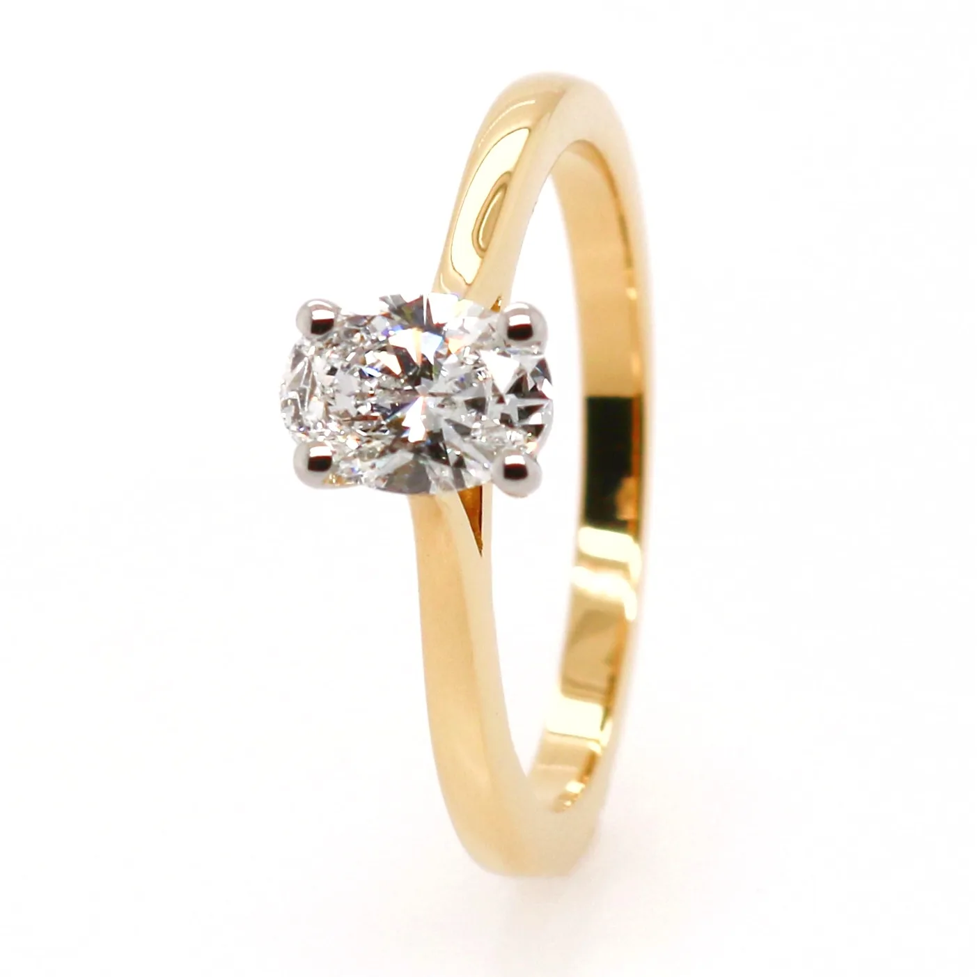 18ct Yellow Gold 0.60ct Oval Cut Diamond Solitaire Ring