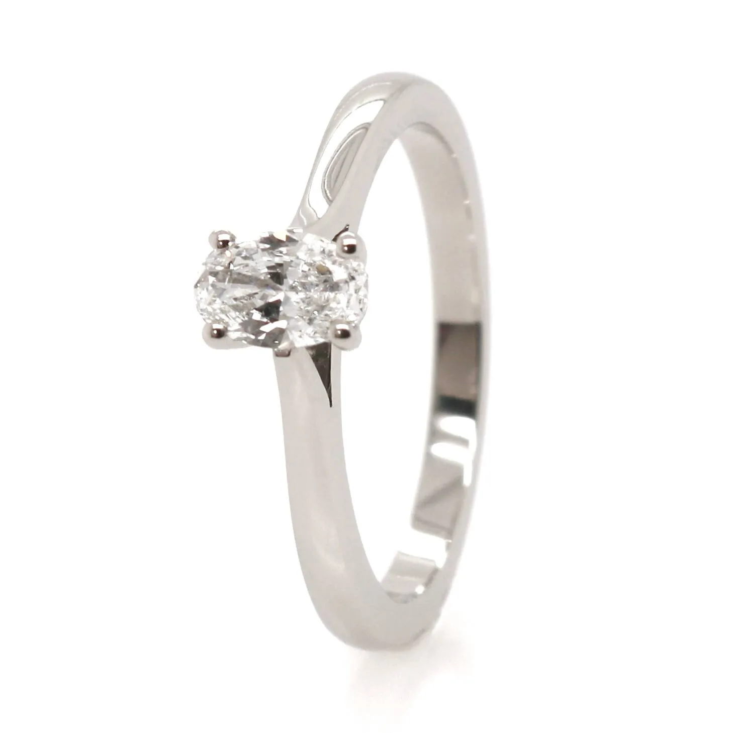 Platinum 0.37ct Oval Cut Diamond Solitaire Ring