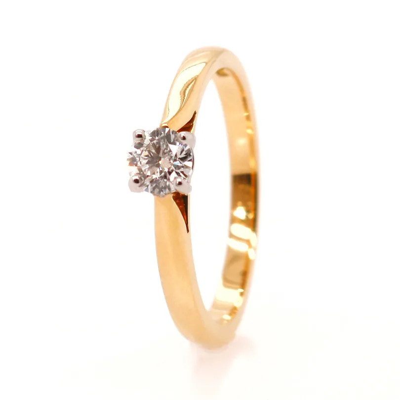 18ct Yellow Gold 0.30ct Round Brilliant Cut Diamond Solitaire Ring