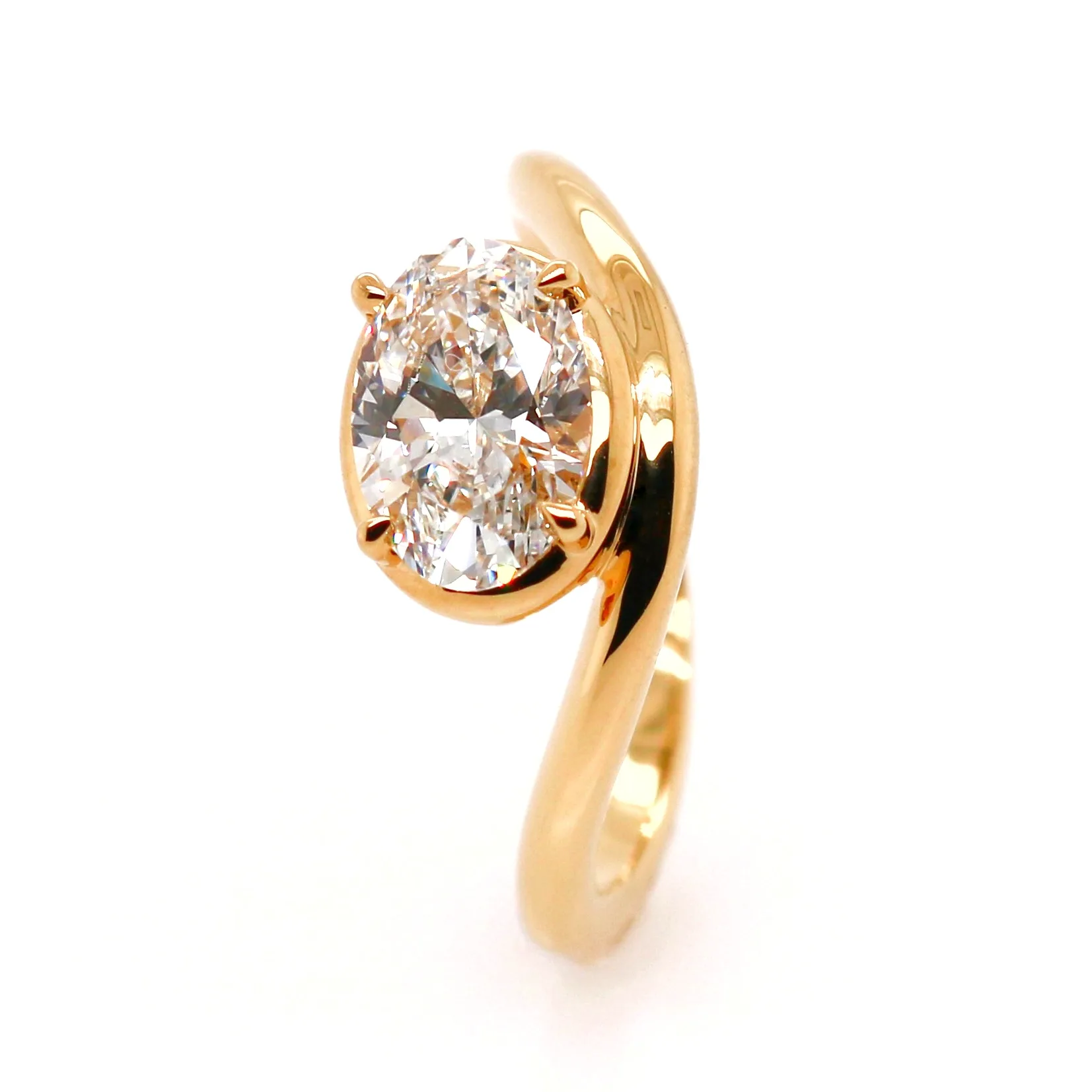 18ct Yellow Gold 1.11ct Laboratory Grown Oval Cut Diamond Solitaire Ring