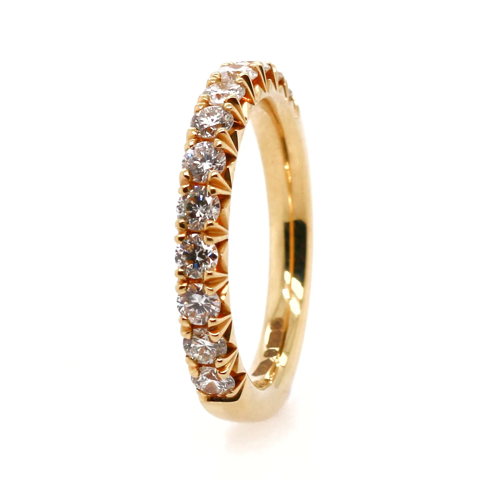 18ct Yellow Gold 0.75ct Round Brilliant Cut Diamond Half Eternity Ring