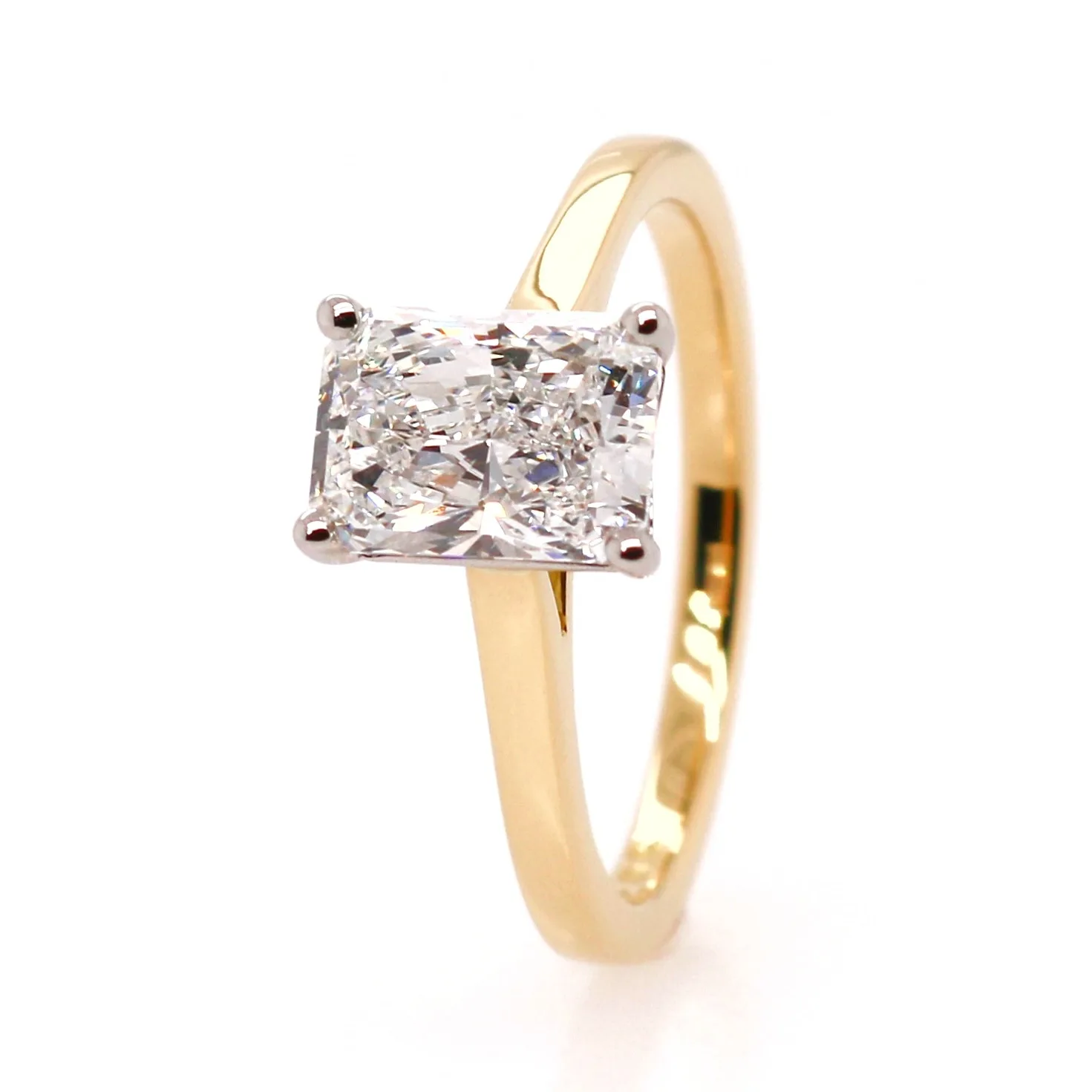 18ct Yellow Gold 1.51ct Laboratory Grown Radiant Cut Diamond Solitaire Ring