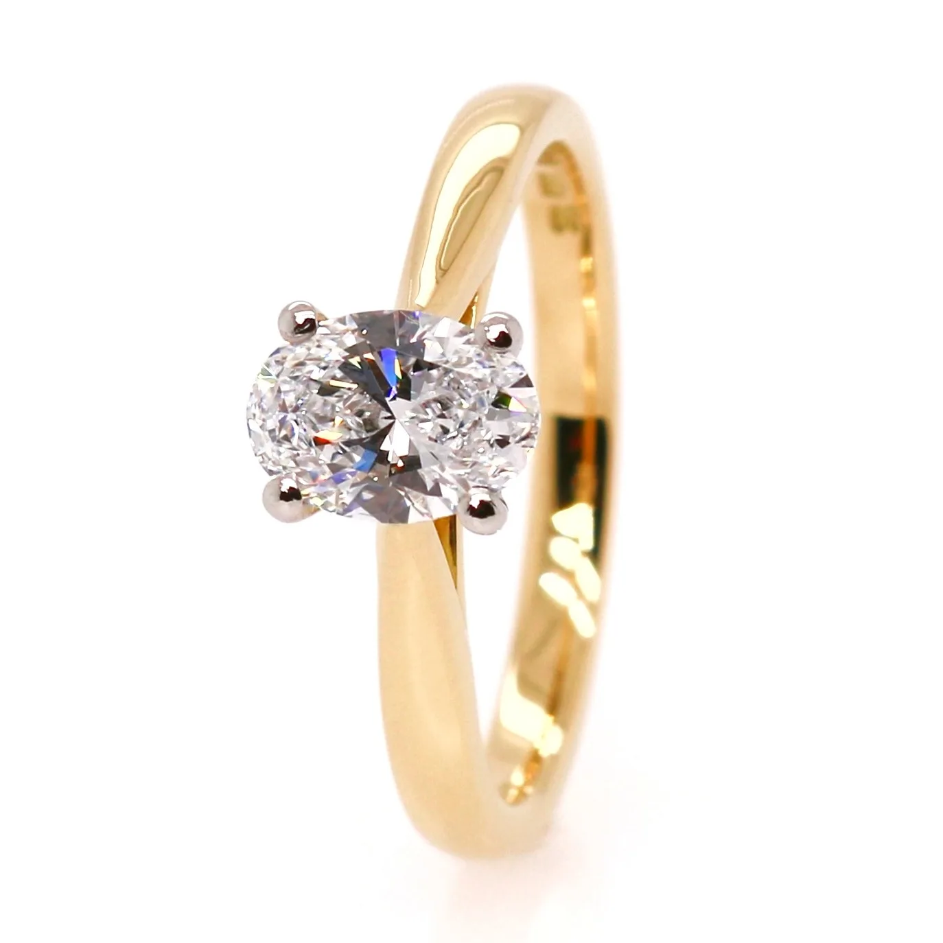 18ct Yellow Gold 0.77ct Laboratory Grown Oval Cut Diamond Solitaire Ring