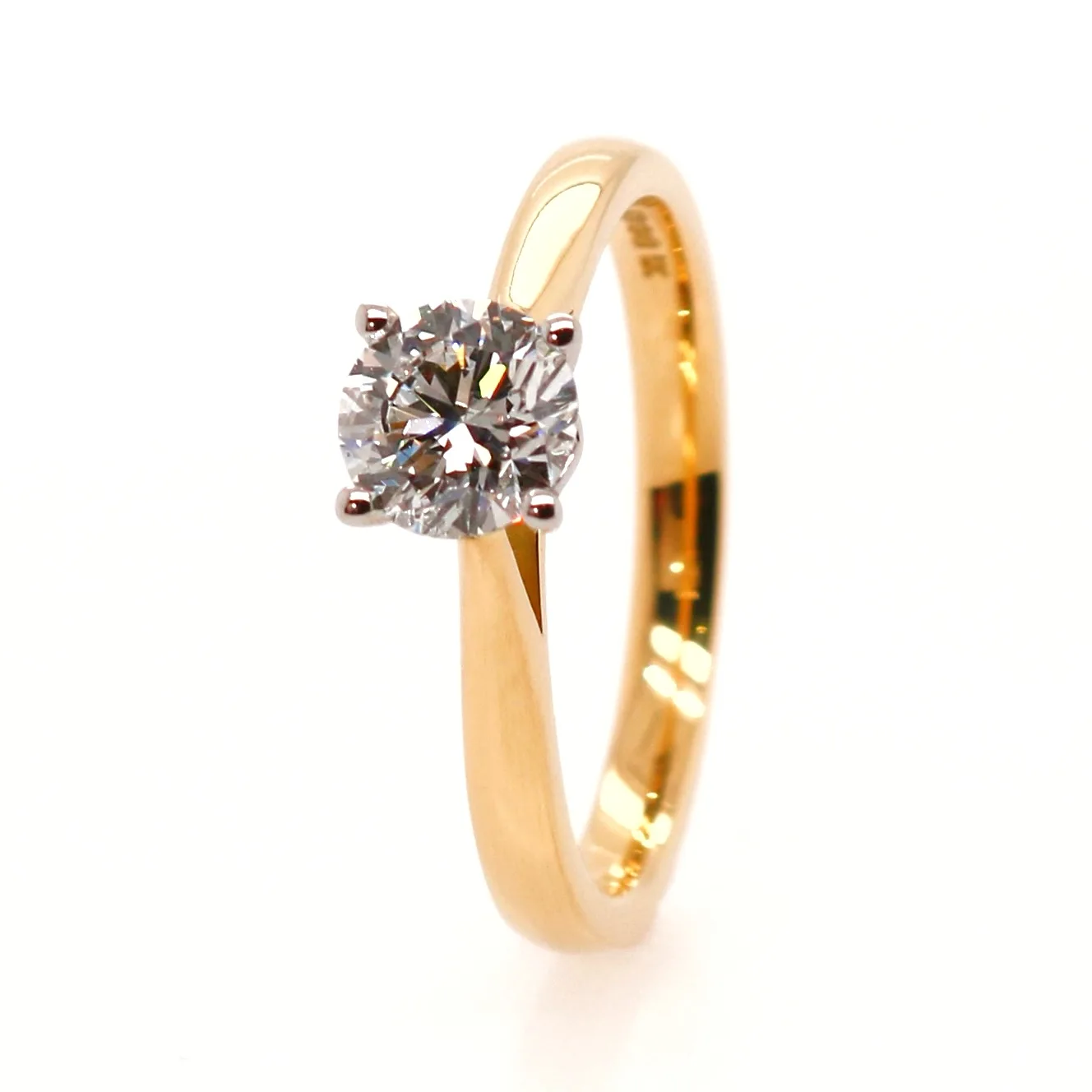18ct Yellow Gold 0.70ct Laboratory Grown Round Brilliant Cut Diamond Solitaire Ring