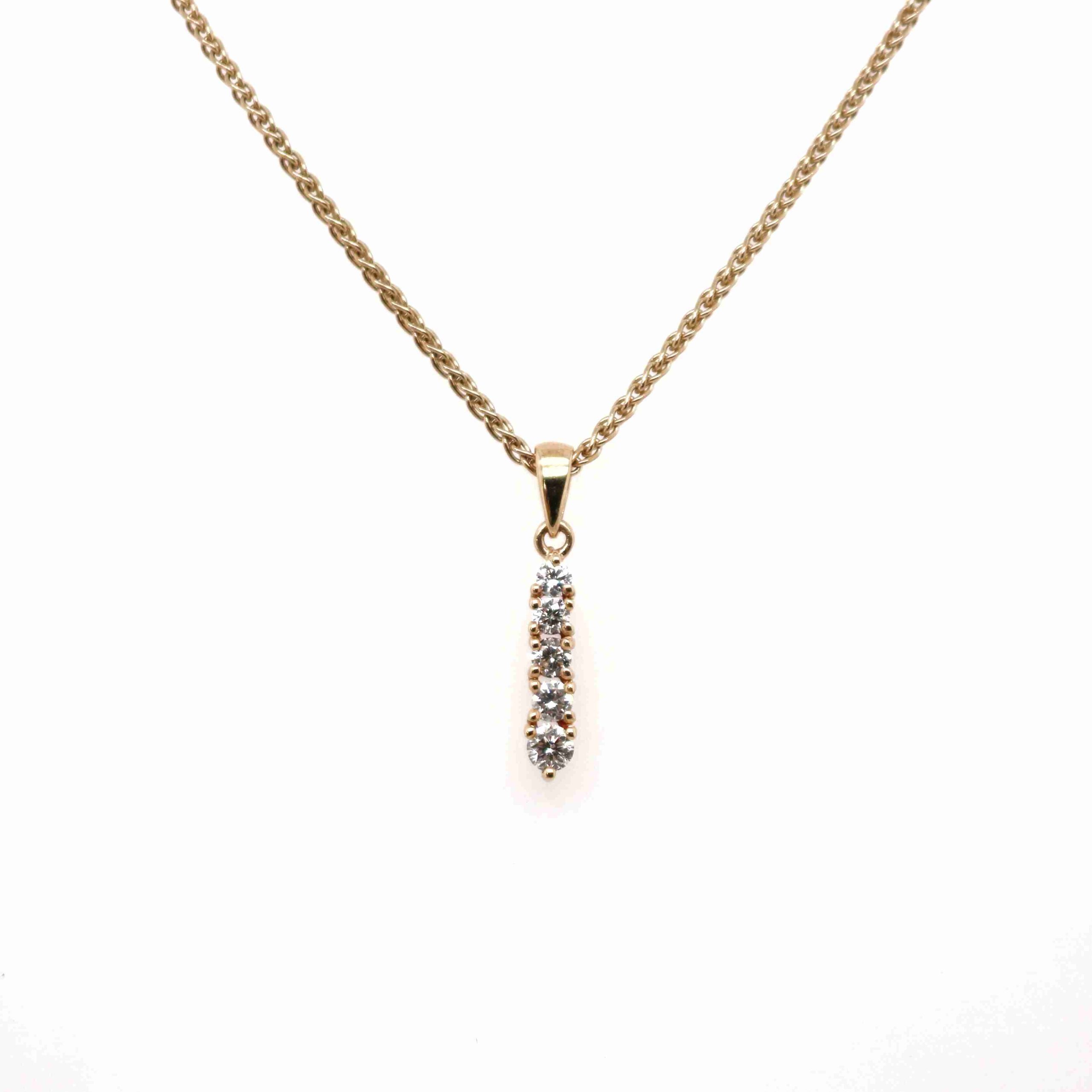 Pre-owned 9ct Yellow Gold Diamond Drop Pendant