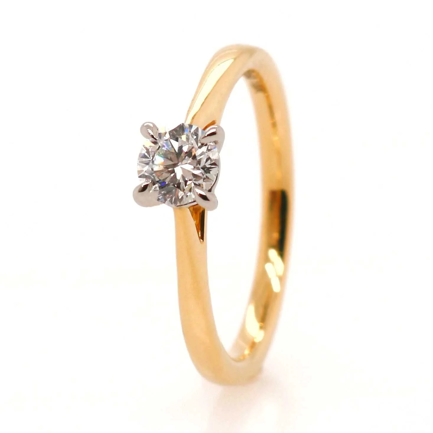 18ct Yellow Gold 0.40ct Round Brilliant Cut Diamond Solitaire Ring