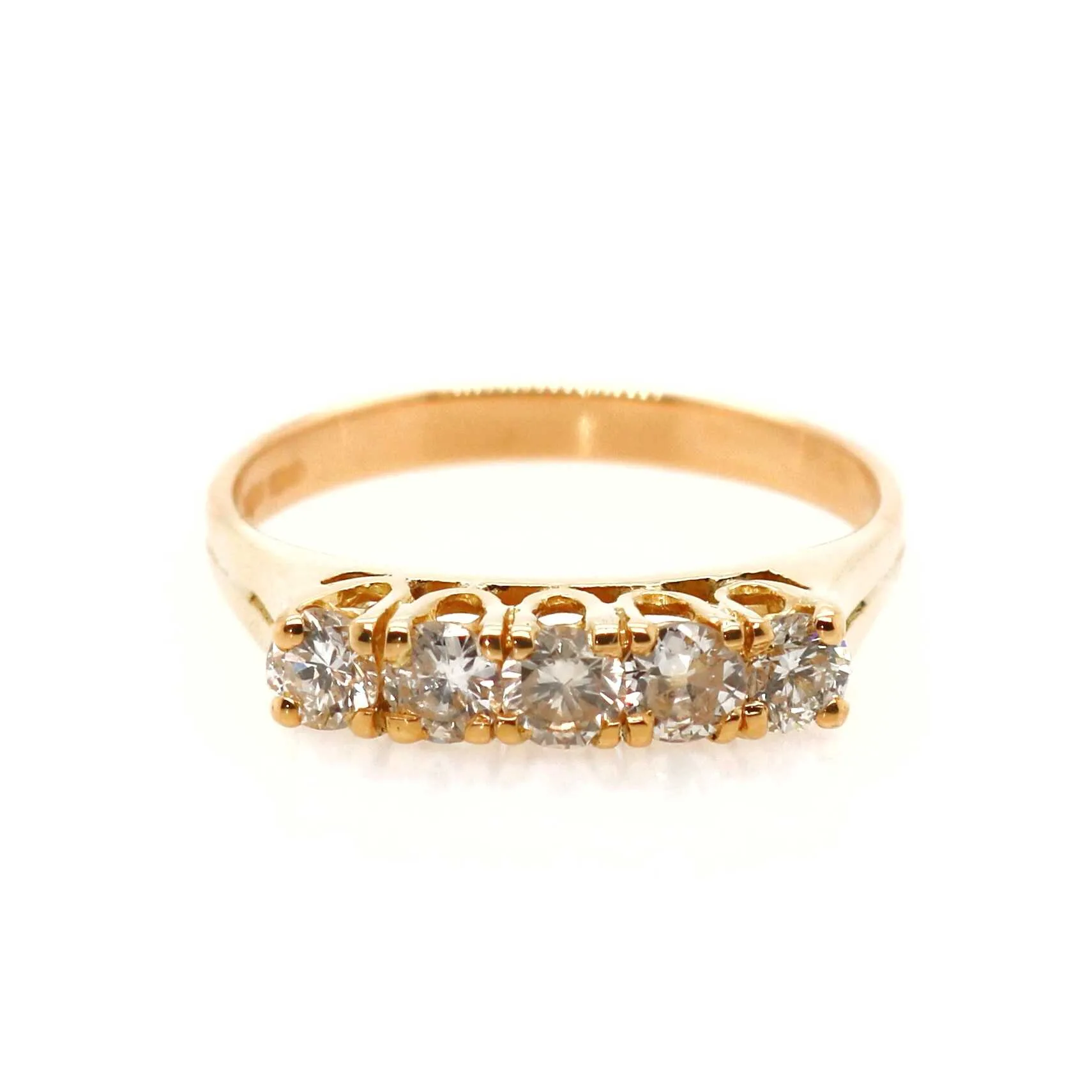 Pre-owned 18ct Yellow Gold Diamond Five Stone Ring - Image 2