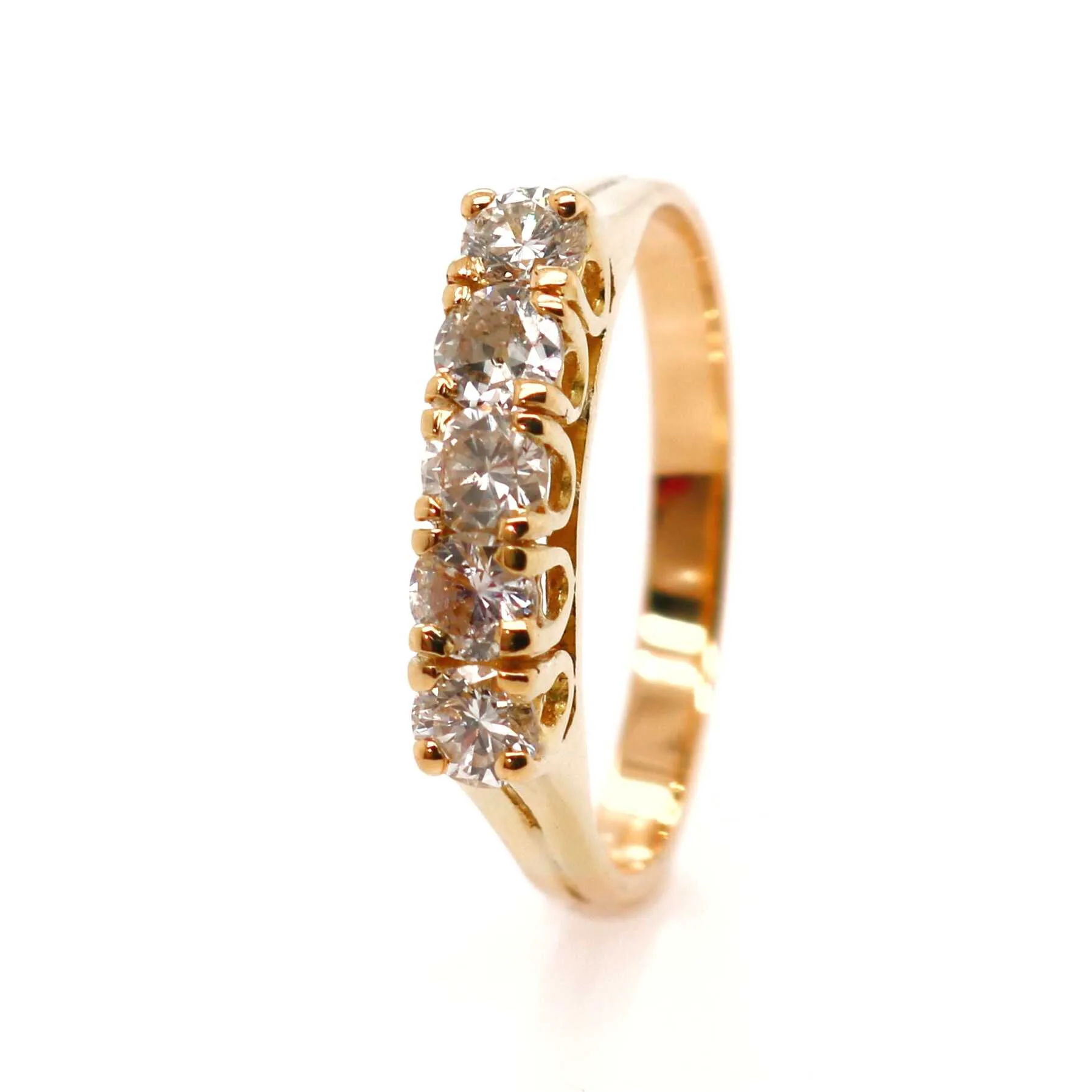 Pre-owned 18ct Yellow Gold Diamond Five Stone Ring