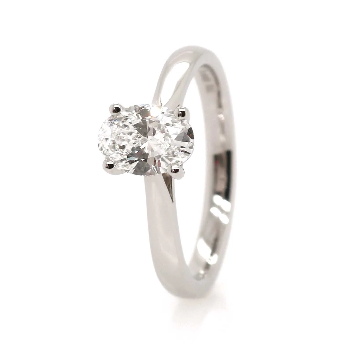 Platinum 0.78ct Laboratory Grown Oval Cut Diamond Solitaire Ring