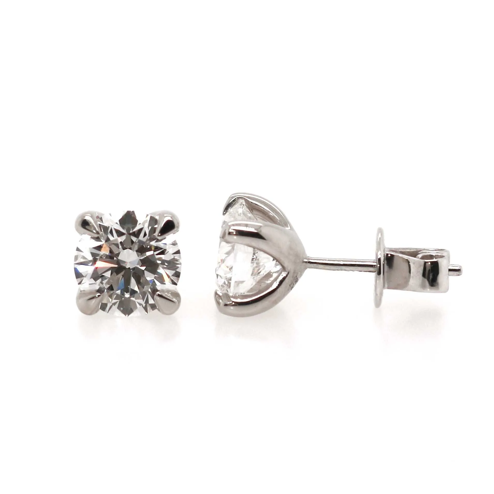 Platinum 3.00ct Laboratory Grown Round Brilliant Cut Diamond Studs