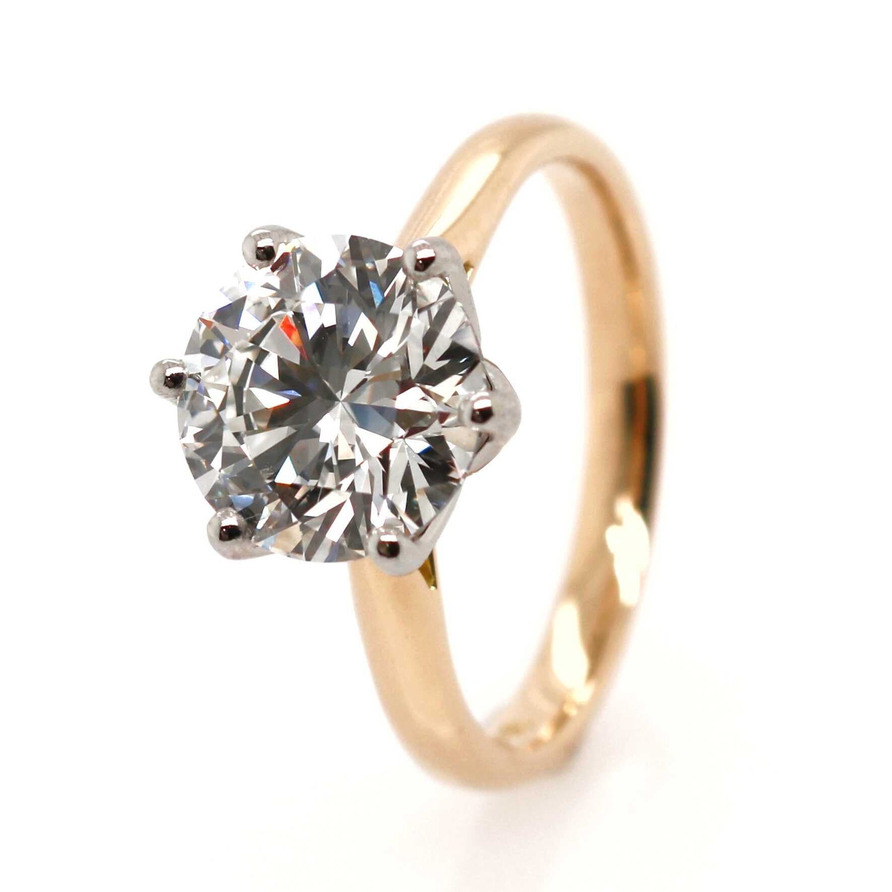18ct Yellow Gold 2.60ct Laboratory Grown Round Brilliant Cut Diamond Solitaire Ring