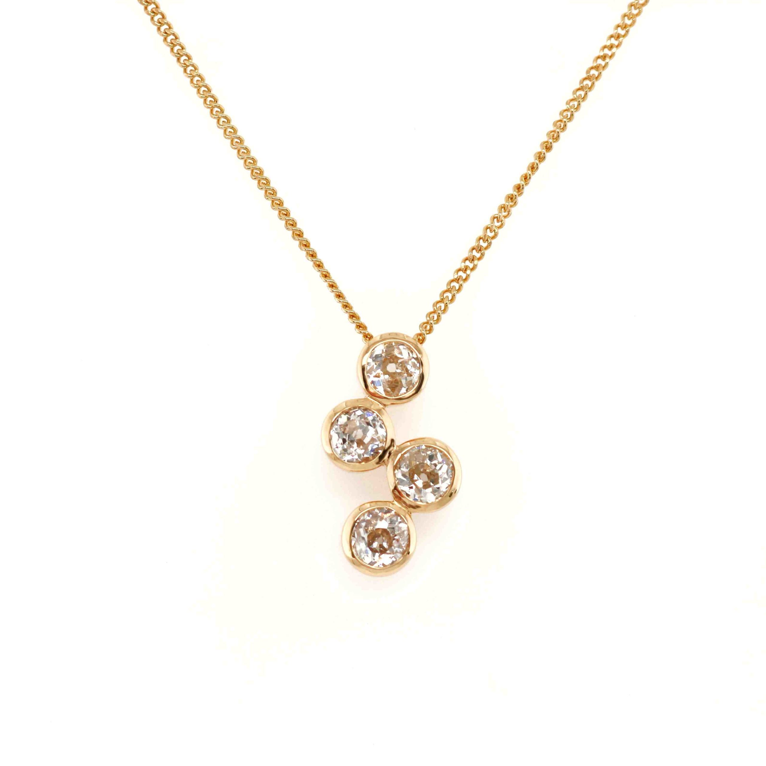 18ct Yellow Gold 1.15ct Old Cut Diamond Necklace