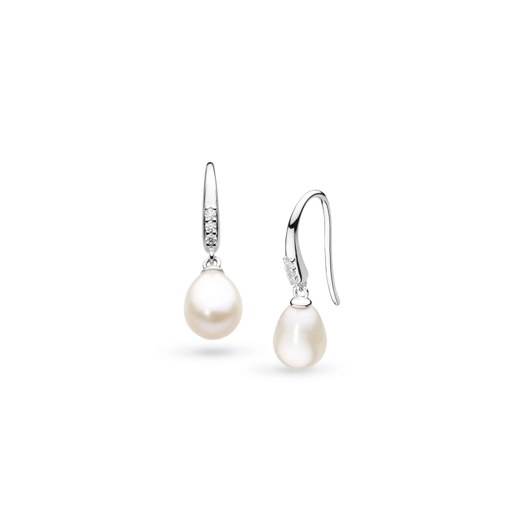 Kit Heath Revival Classic Pearl Glitz Cubic Zirconia Drop Earrings
