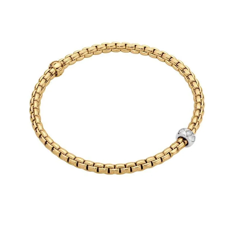 FOPE Eka Flex'it 18ct Yellow Gold Diamond Bracelet