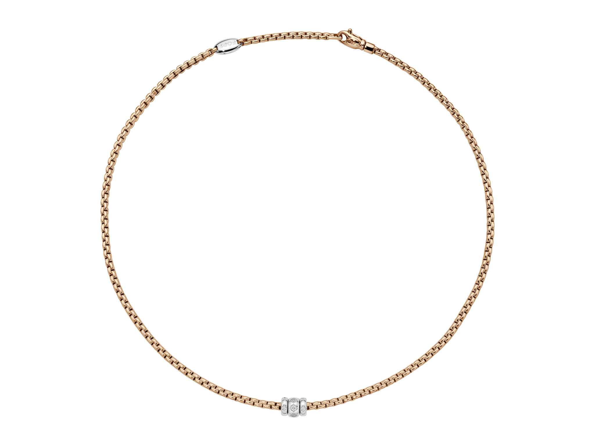 FOPE Eka 18ct Rose Gold Diamond Necklace