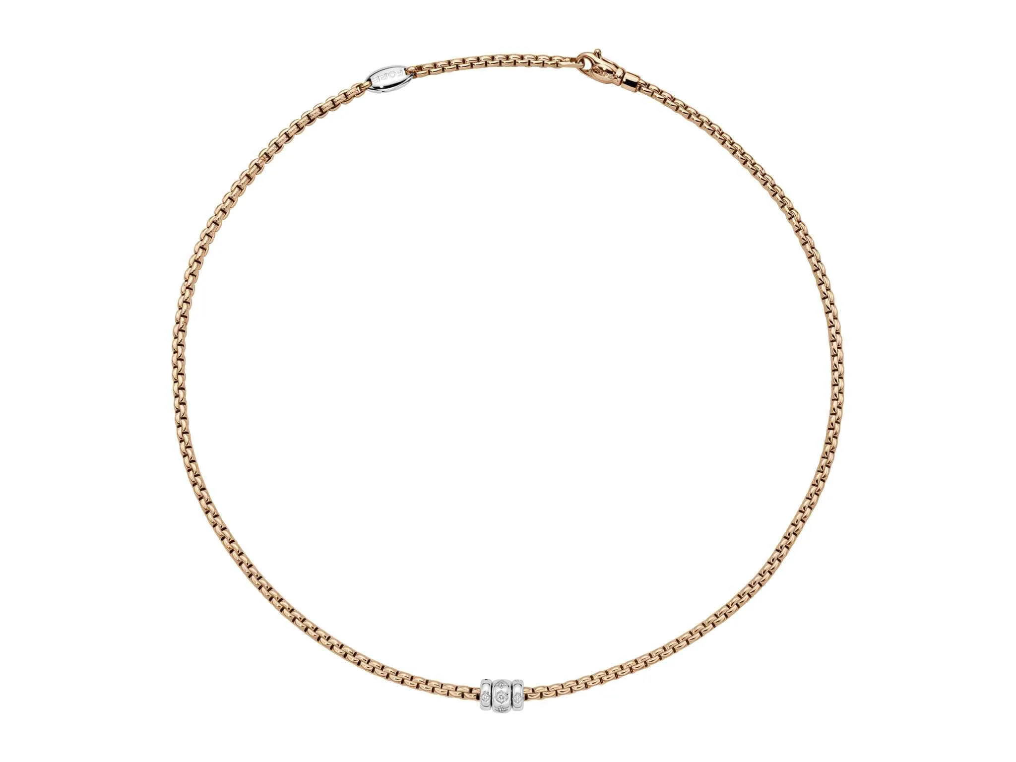 FOPE Eka 18ct Rose Gold Diamond Necklace