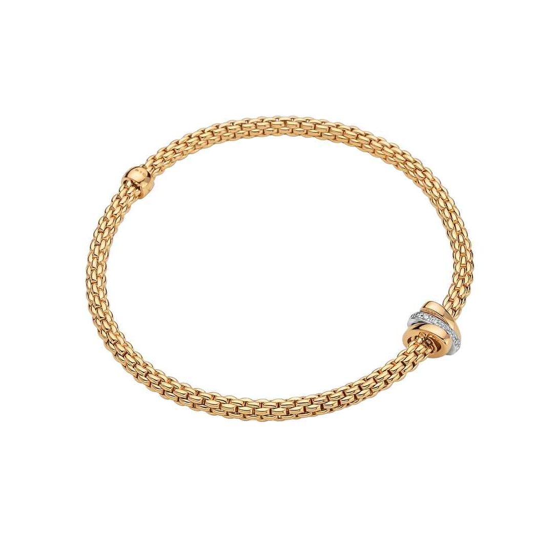 FOPE Prima Flex'it 18ct Yellow Gold Diamond Bracelet