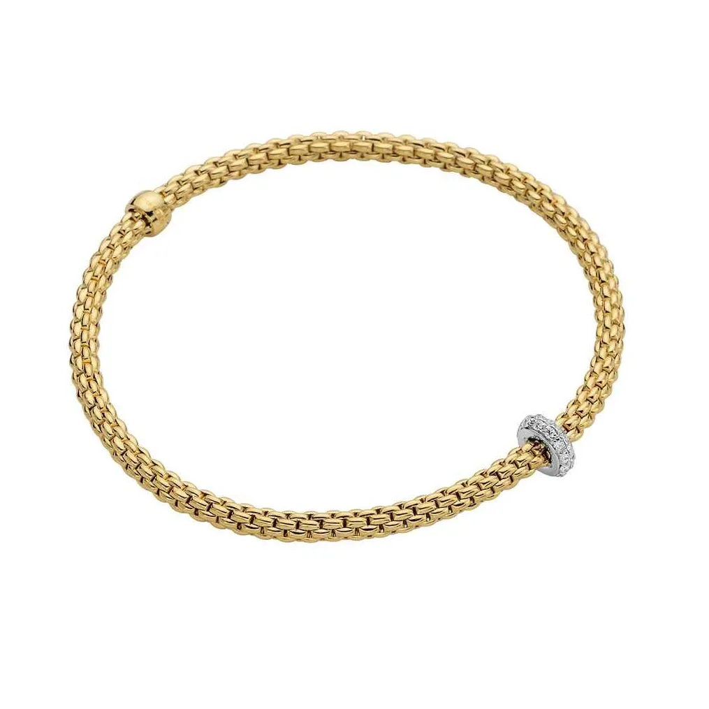 FOPE Prima Flex'it 18ct Yellow Gold Diamond Bracelet