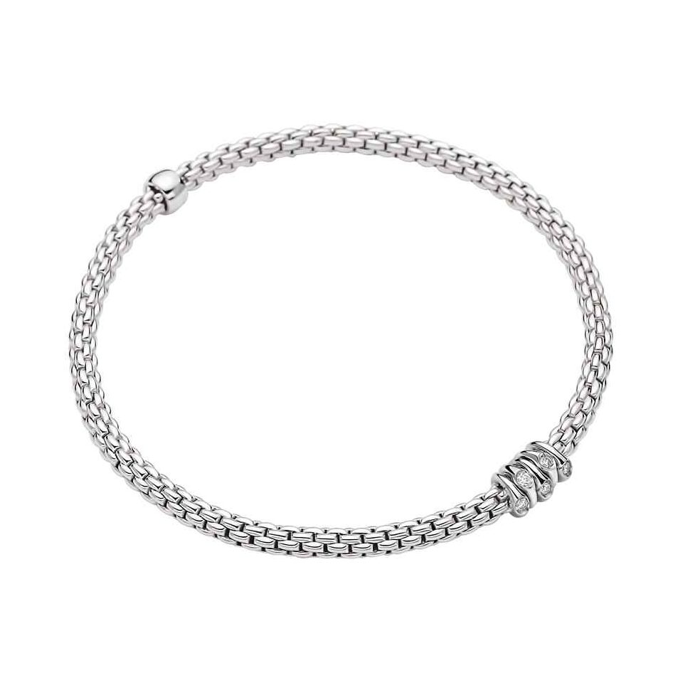 FOPE Prima Flex'it 18ct White Gold Diamond Bracelet