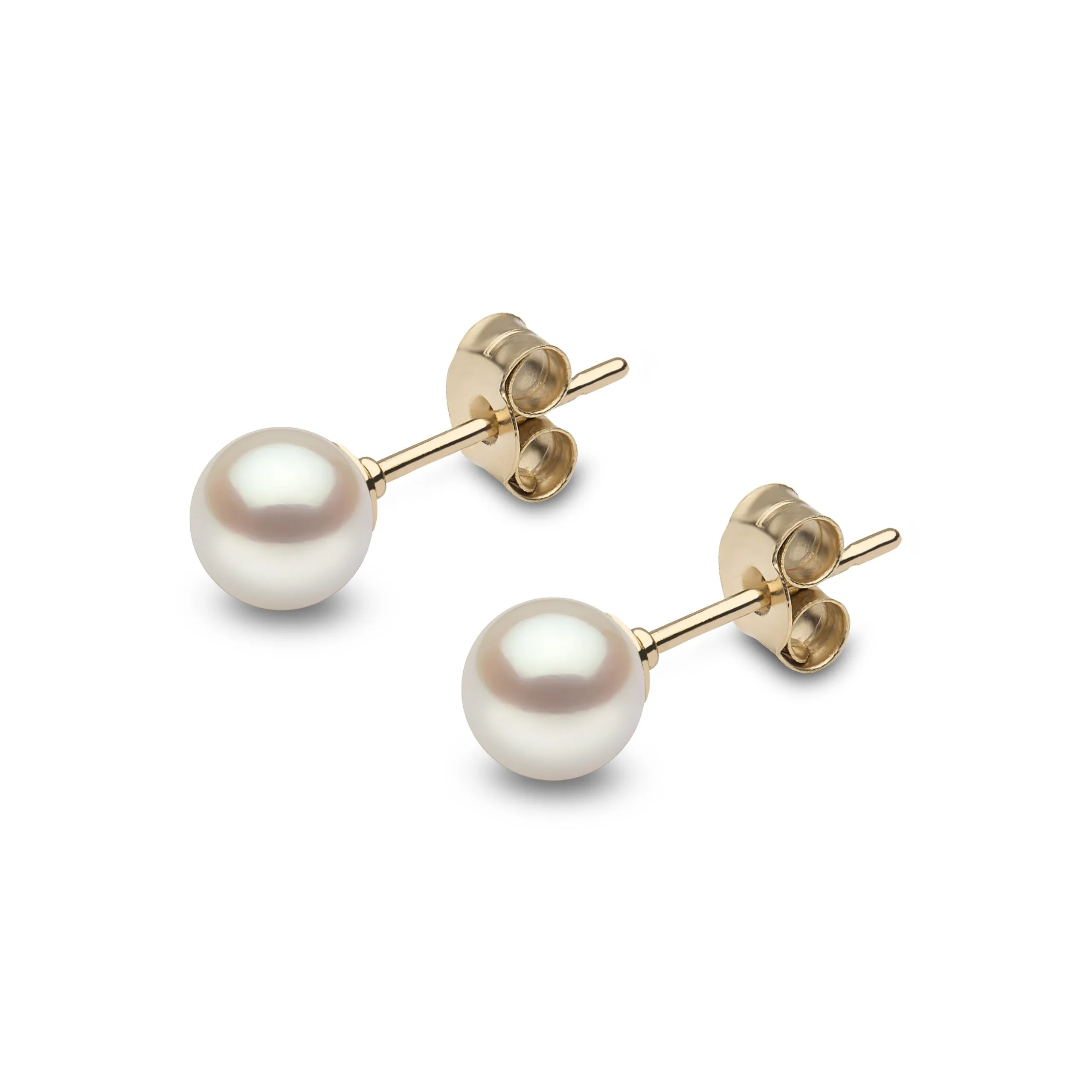 9ct Yellow Gold 5-5.5mm Akoya Pearl Stud Earrings