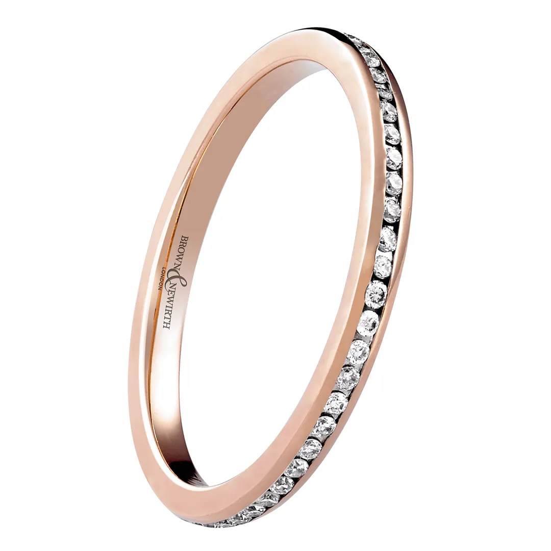 Brown & Newirth 18ct Rose Gold 0.27ct Round Brilliant Cut Diamond Full Eternity Ring