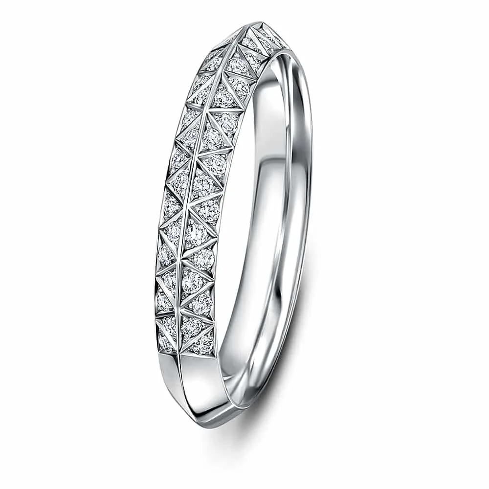Andrew Geoghegan Empress Platinum 0.17ct Diamond Half Eternity Ring